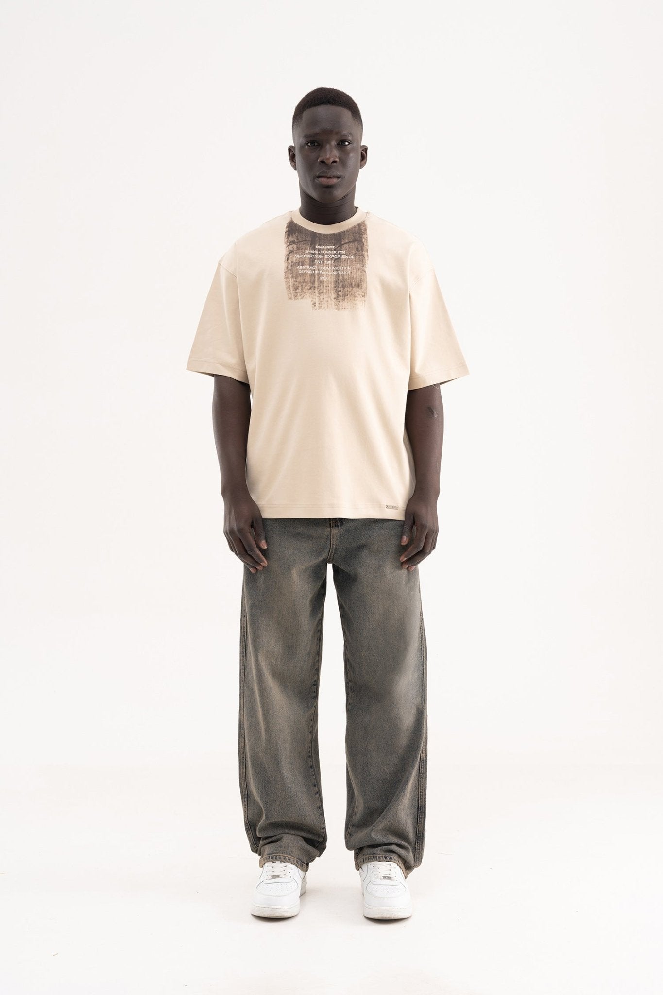 Erkek Basic Baloon Fit Baggy Jean Pantolon Kahverengi - Mavi