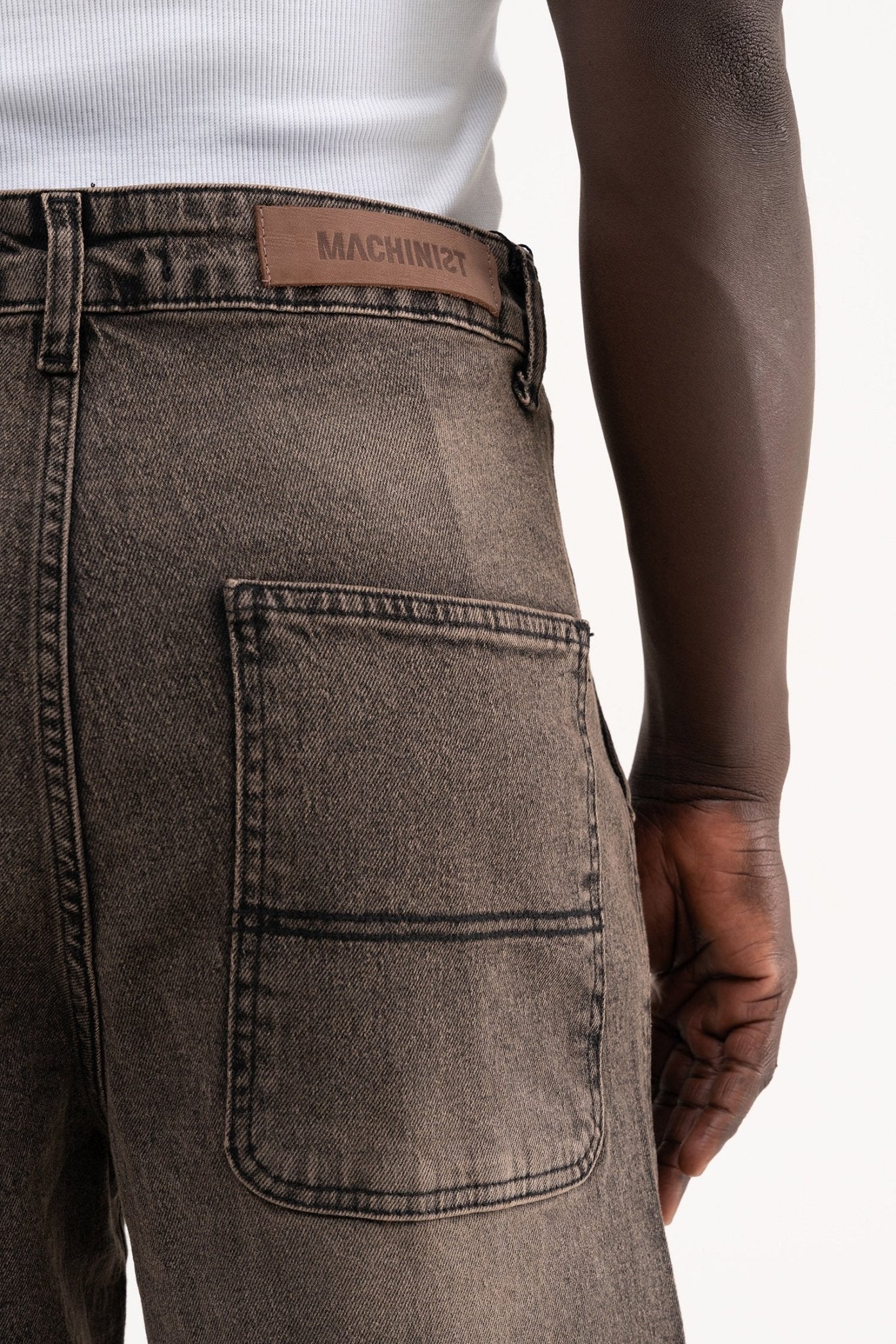 Erkek Basic Baloon Fit Baggy Jean Pantolon Siyah - Kahverengi