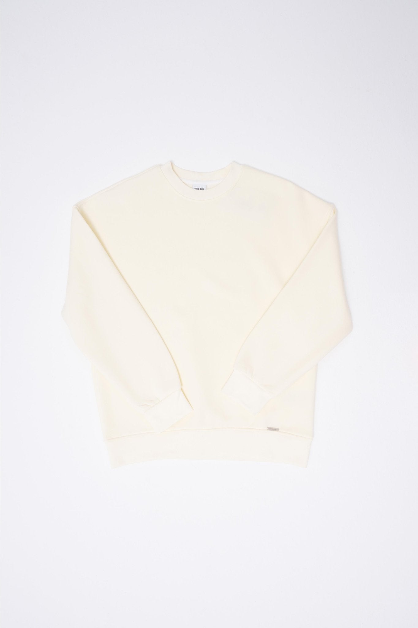 Erkek Basic Bisiklet Yaka Oversize Sweatshirt Ekru