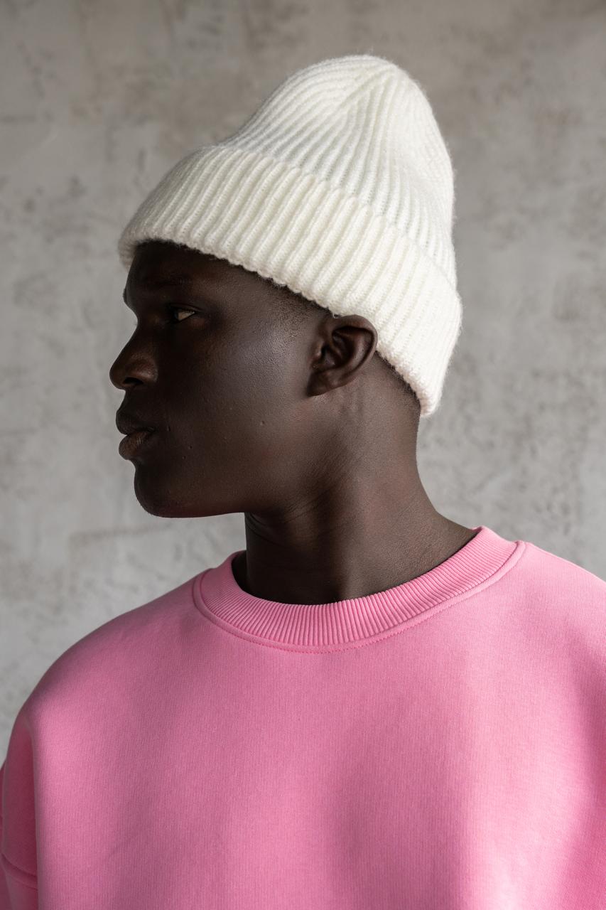 Erkek Basic Bisiklet Yaka Oversize Sweatshirt Pembe