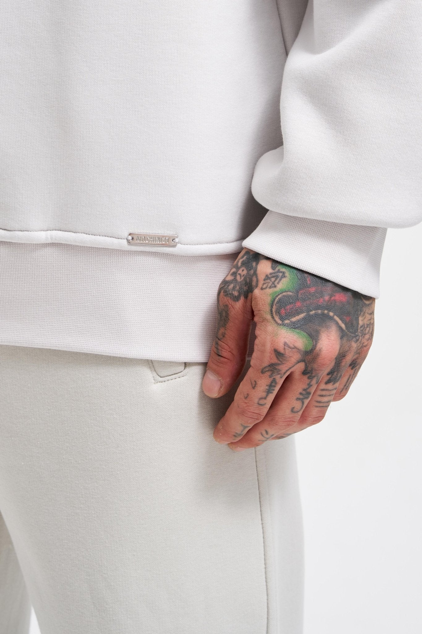 Erkek Basic Bisiklet Yaka Oversize Sweatshirt Uzay Grisi