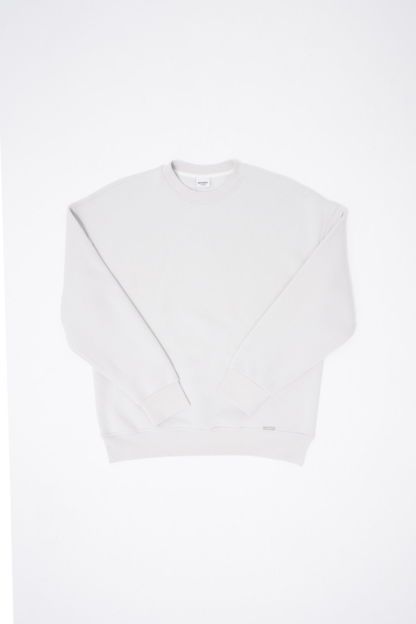 Erkek Basic Bisiklet Yaka Oversize Sweatshirt Uzay Grisi