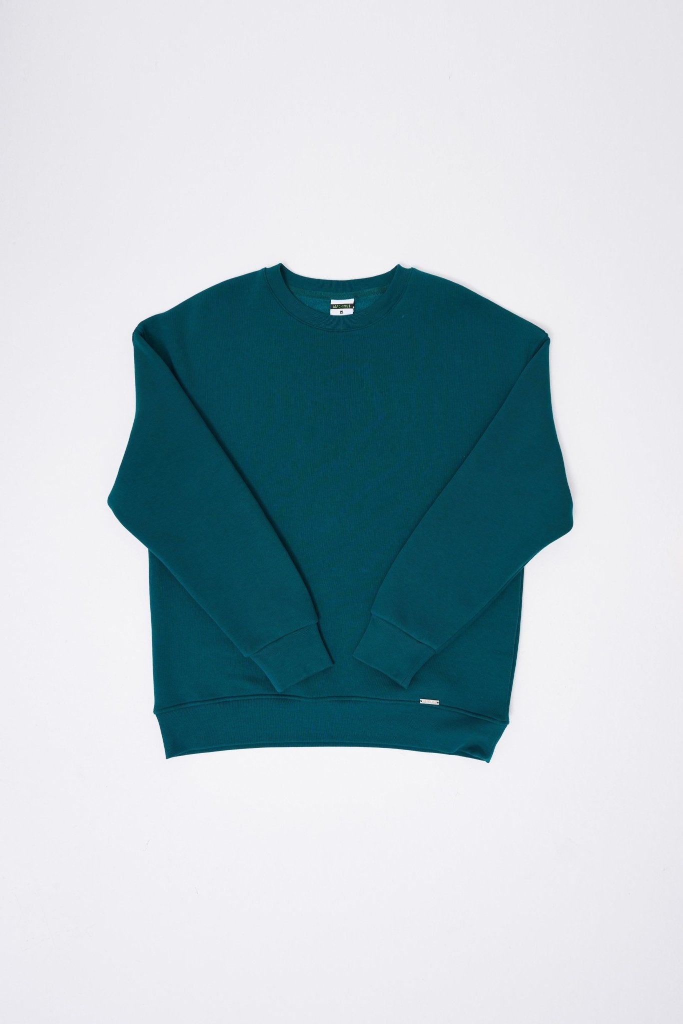 Erkek Basic Bisiklet Yaka Oversize Sweatshirt Yağ Yeşili