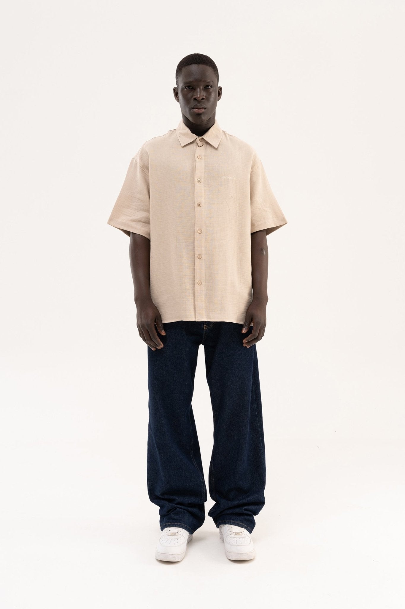 Erkek Basic Cotton Gömlek Bej