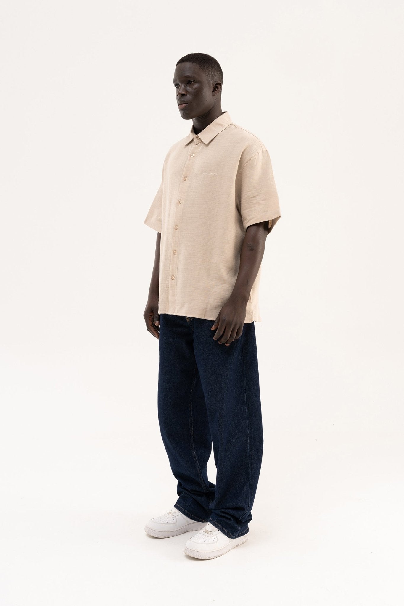 Erkek Basic Cotton Gömlek Bej