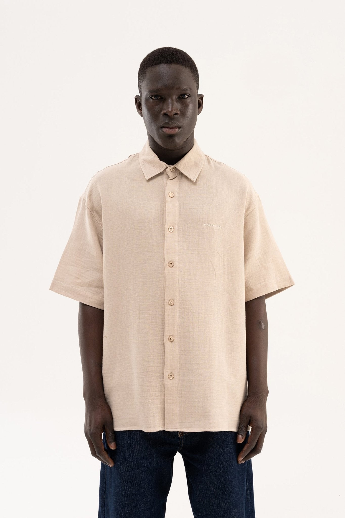 Erkek Basic Cotton Gömlek Bej