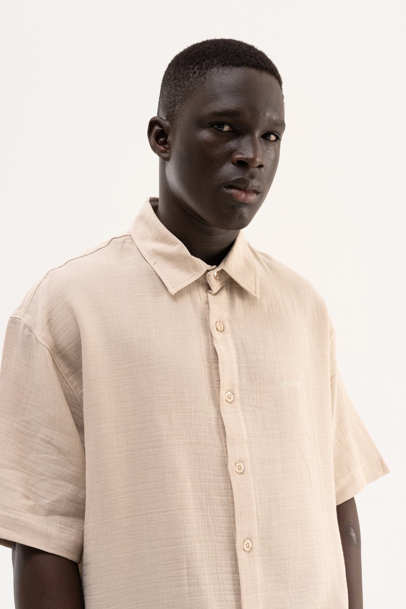 Erkek Basic Cotton Gömlek Bej