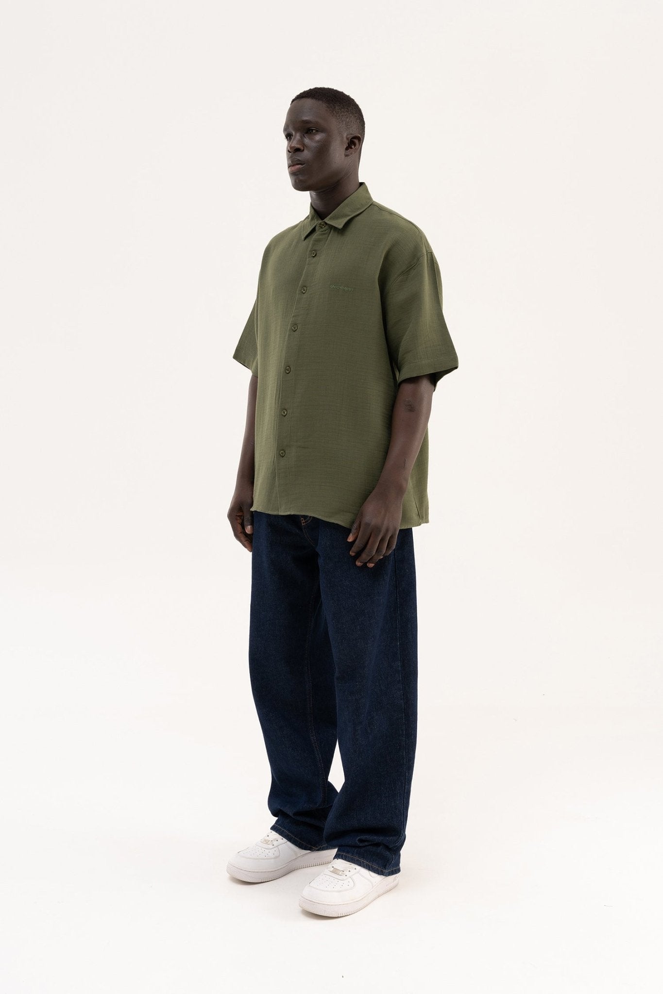 Erkek Basic Cotton Gömlek Haki