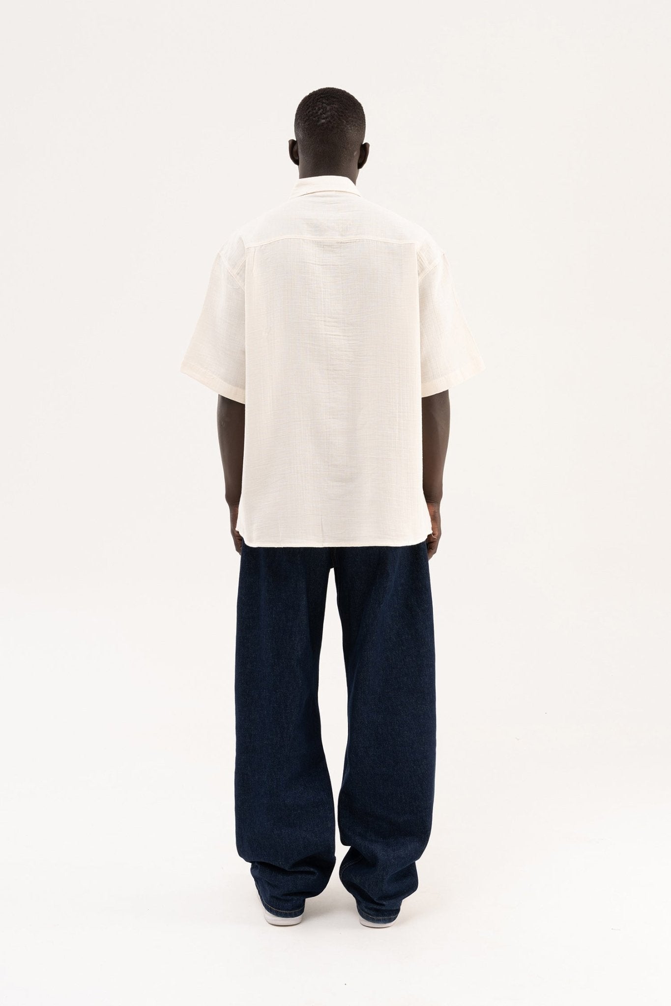 Erkek Basic Cotton Gömlek Krem
