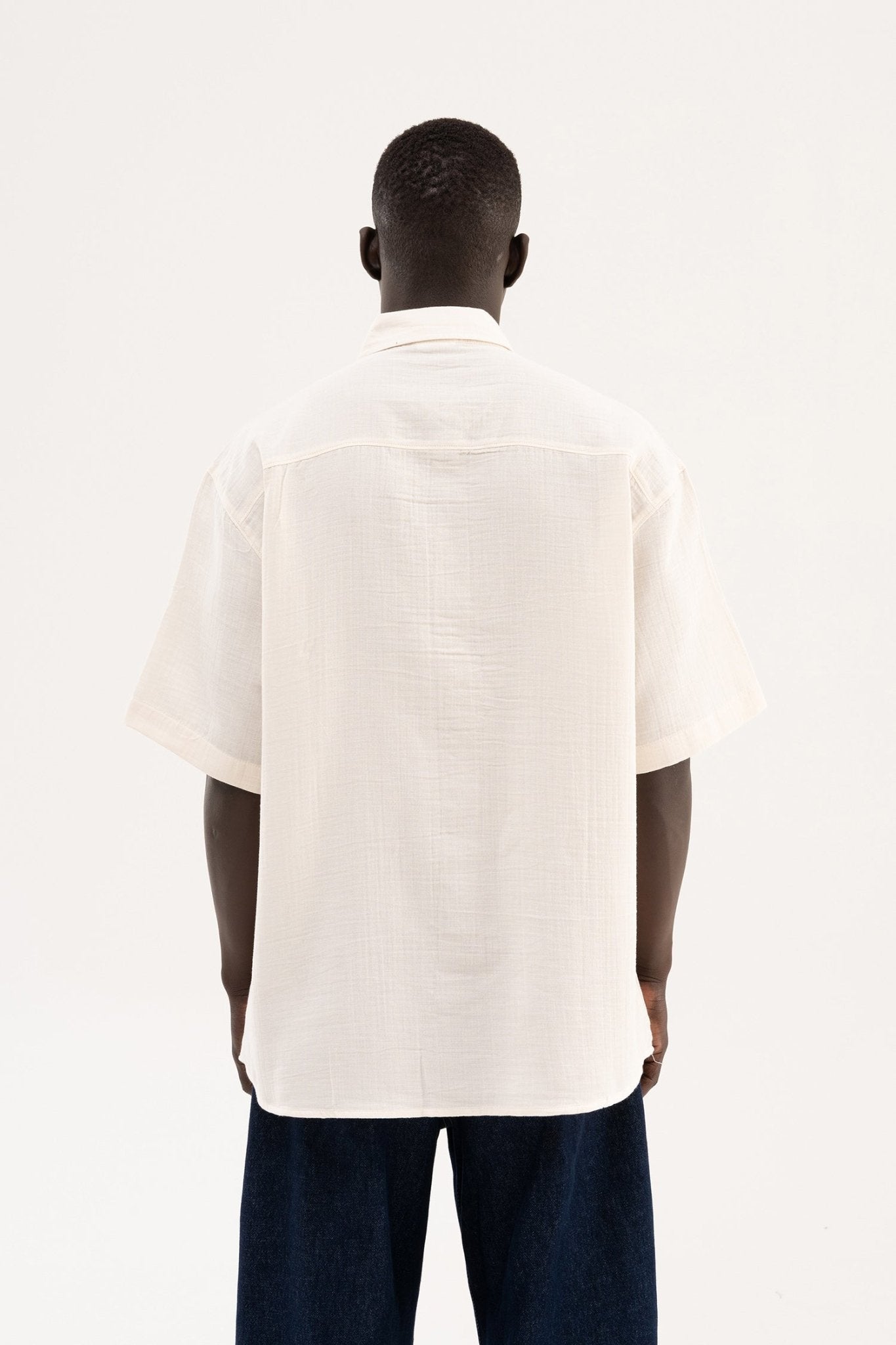 Erkek Basic Cotton Gömlek Krem