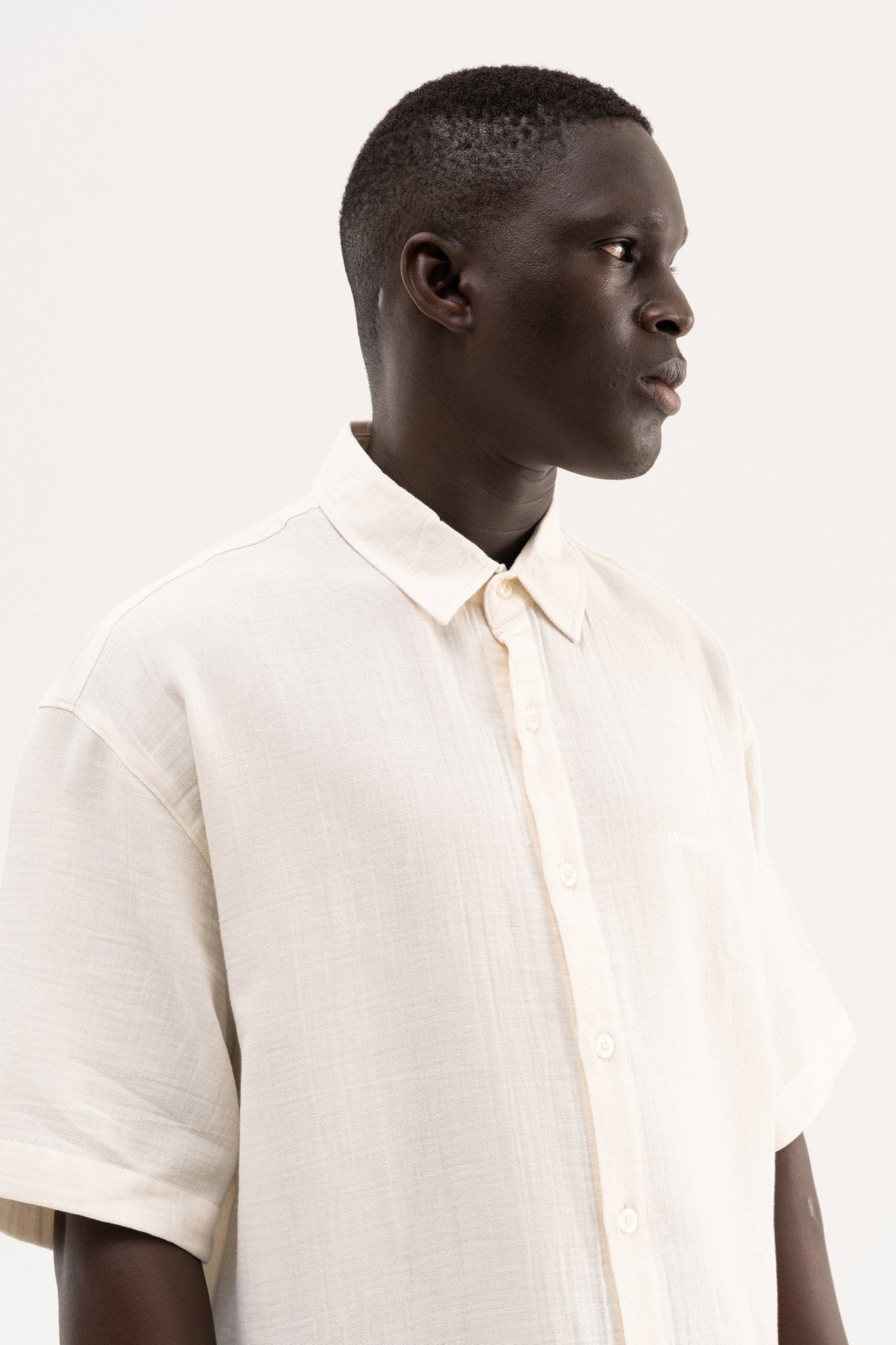 Erkek Basic Cotton Gömlek Krem