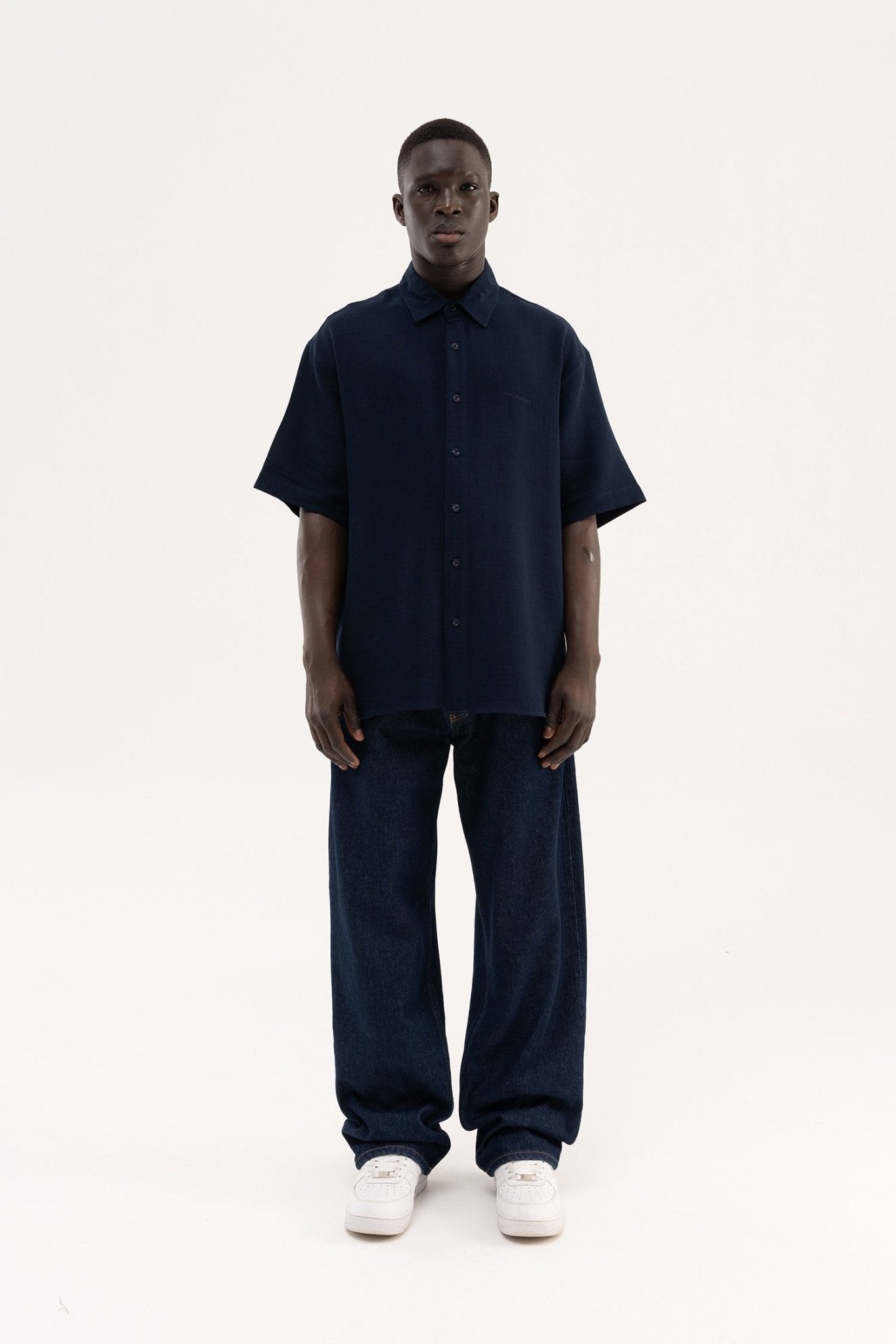 Erkek Basic Cotton Gömlek Lacivert