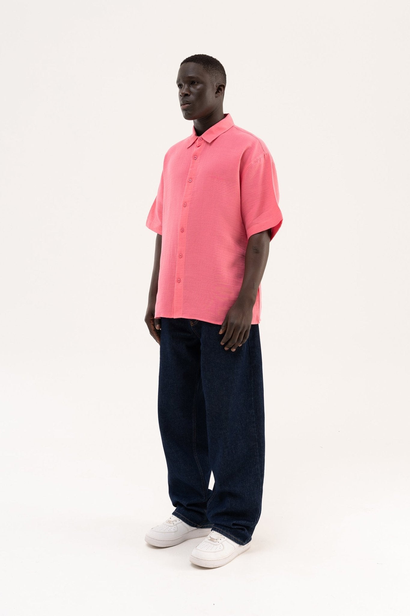 Erkek Basic Cotton Gömlek Pembe
