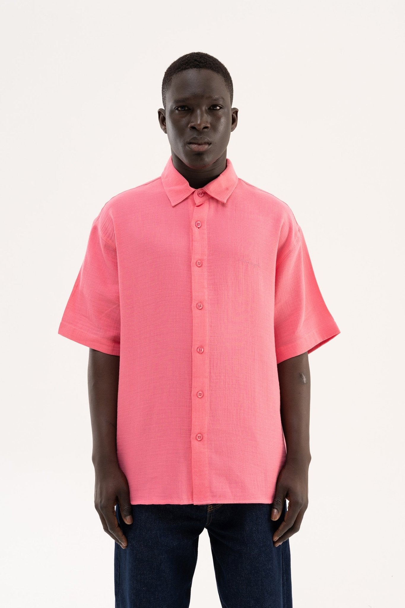 Erkek Basic Cotton Gömlek Pembe
