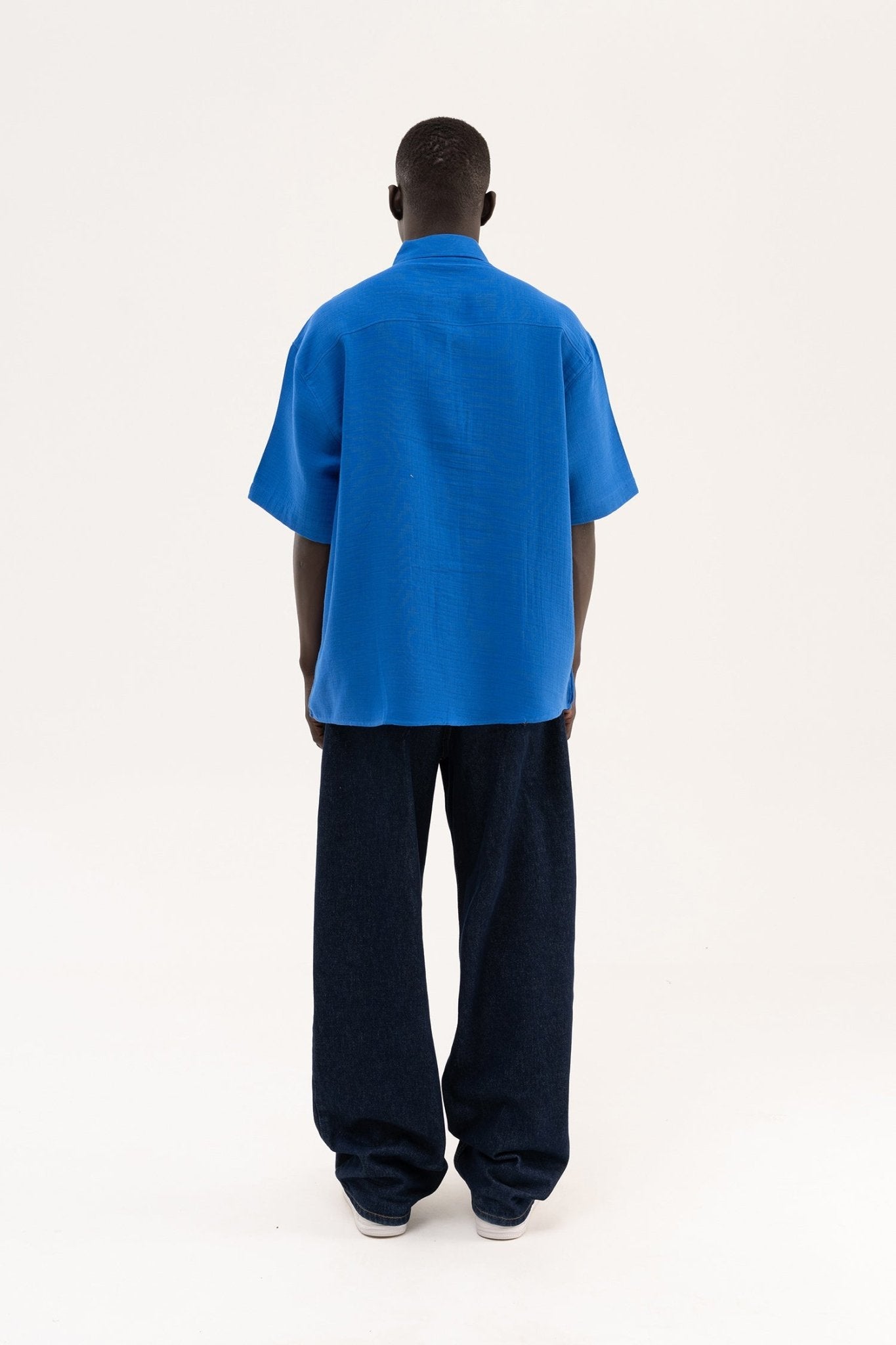 Erkek Basic Cotton Gömlek Saks Mavi