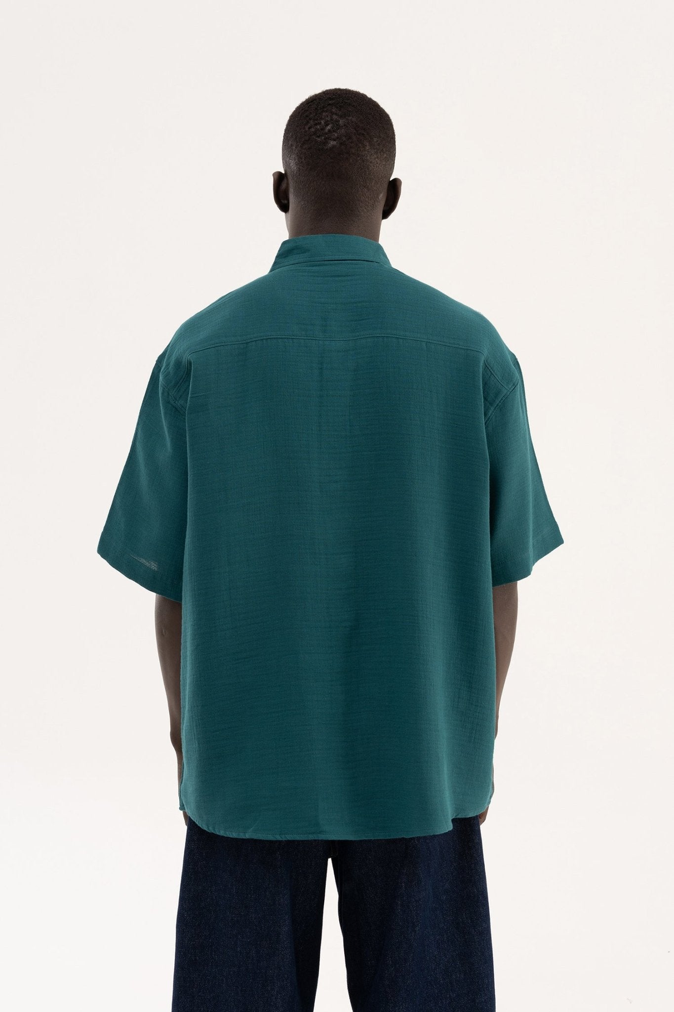 Erkek Basic Cotton Gömlek Yağ Yeşili