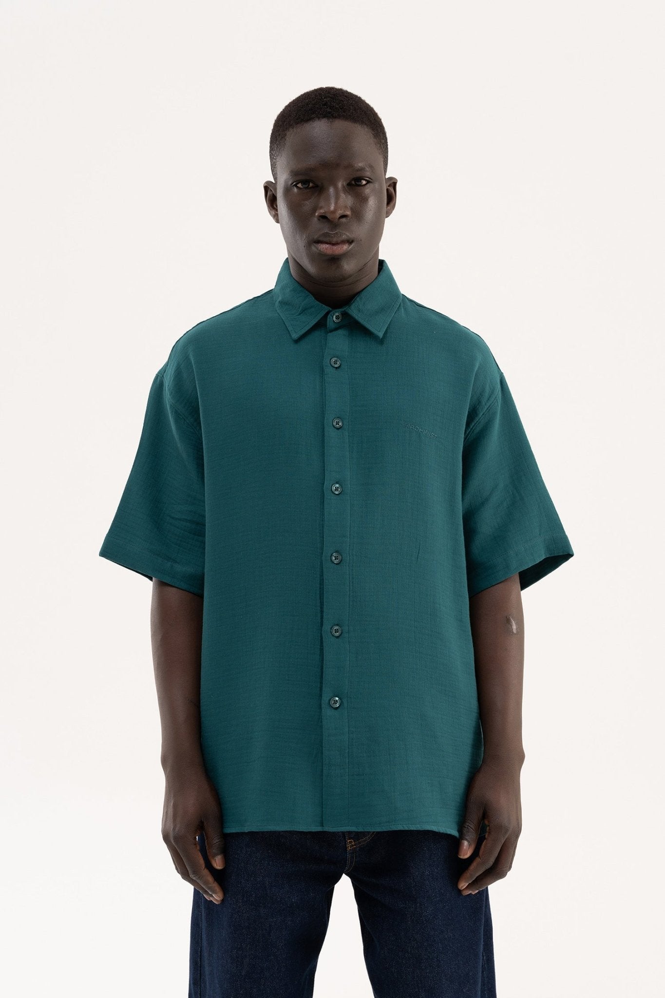 Erkek Basic Cotton Gömlek Yağ Yeşili
