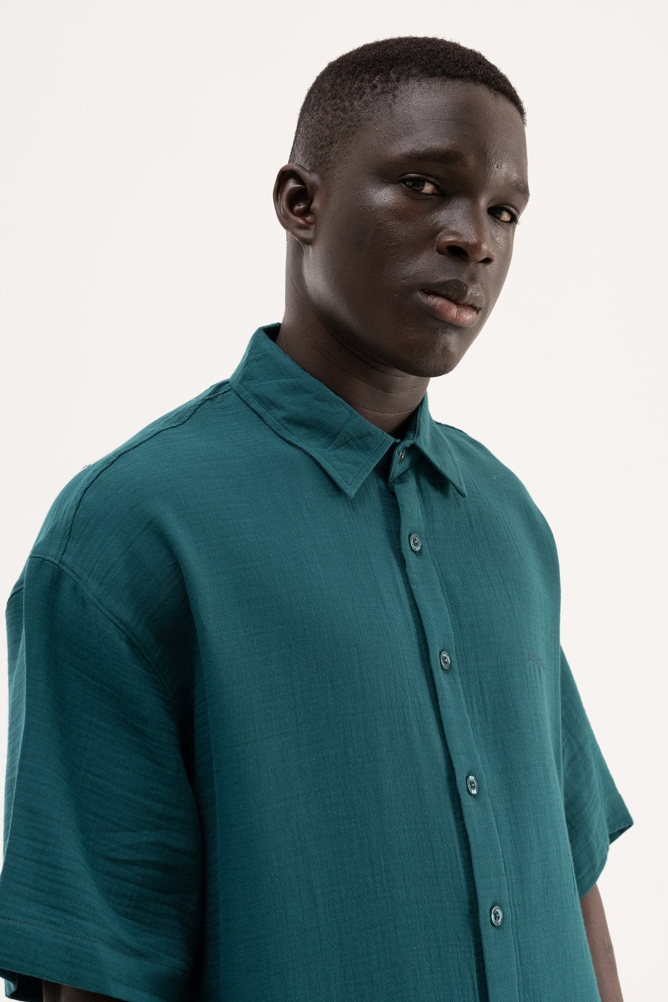 Erkek Basic Cotton Gömlek Yağ Yeşili