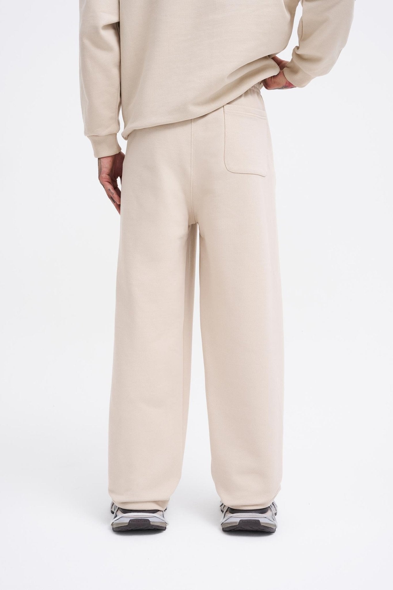 Erkek Basic Diagonal Baggy Eşofman Altı Açık Bej