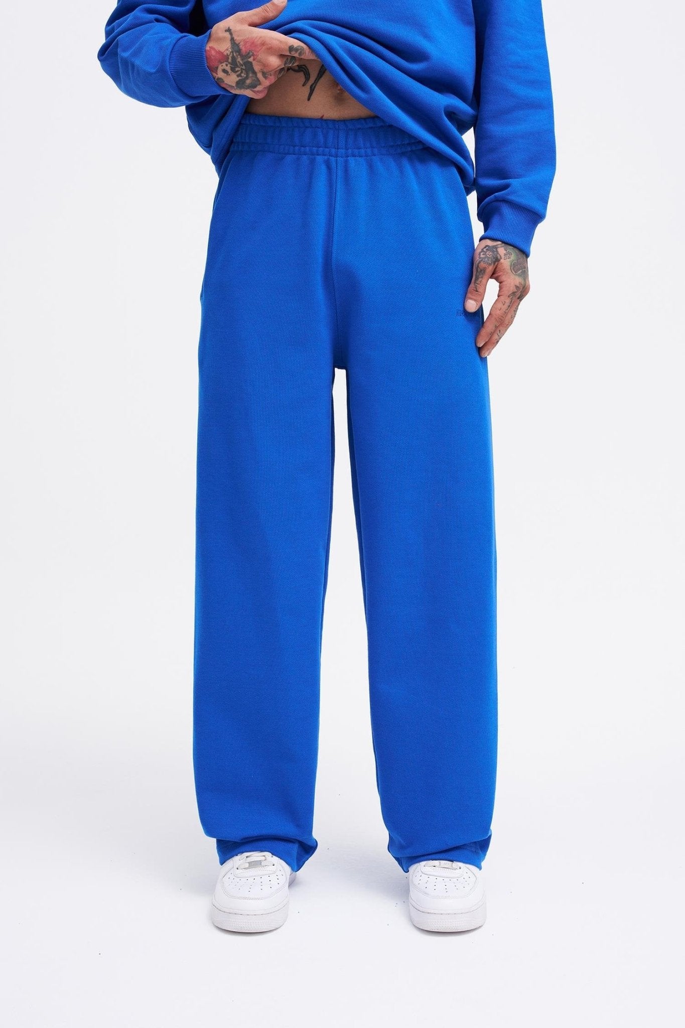 Erkek Basic Diagonal Baggy Eşofman Altı Açık Mavi