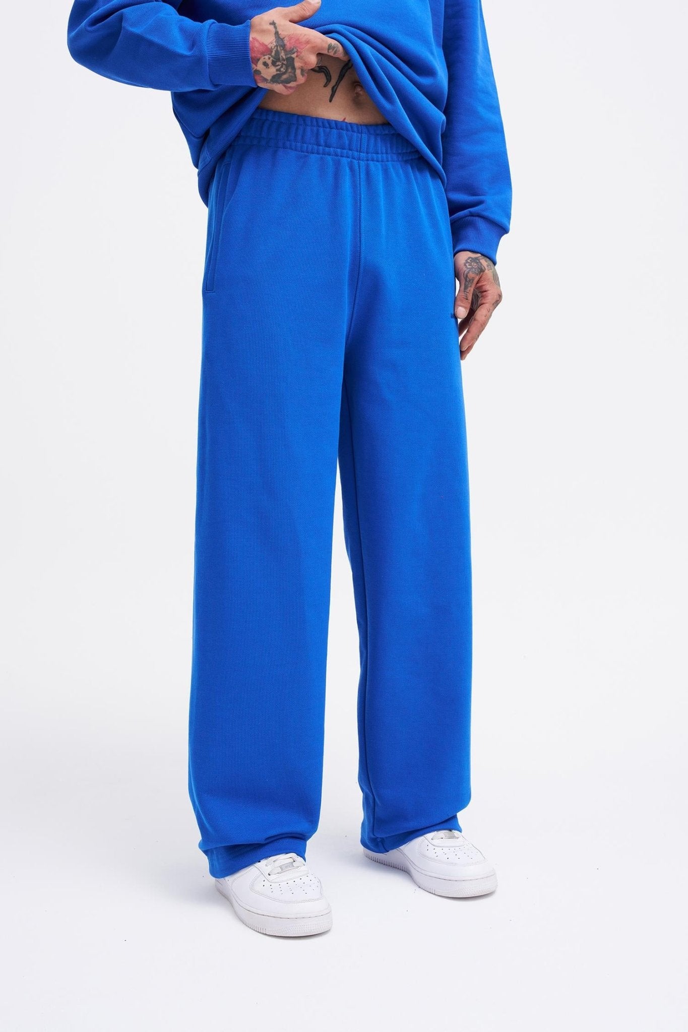 Erkek Basic Diagonal Baggy Eşofman Altı Açık Mavi