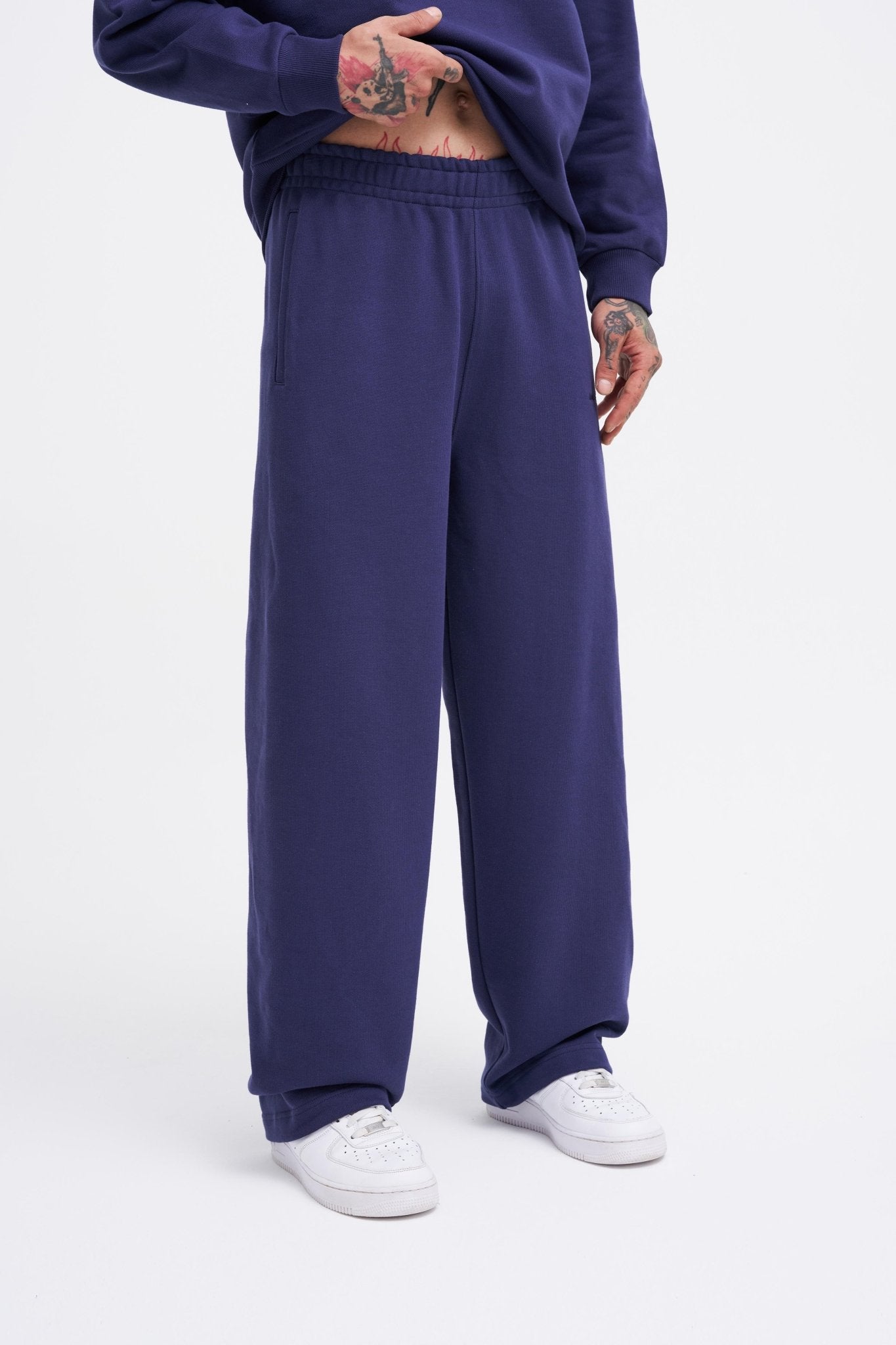 Erkek Basic Diagonal Baggy Eşofman Altı Gece Mavisi