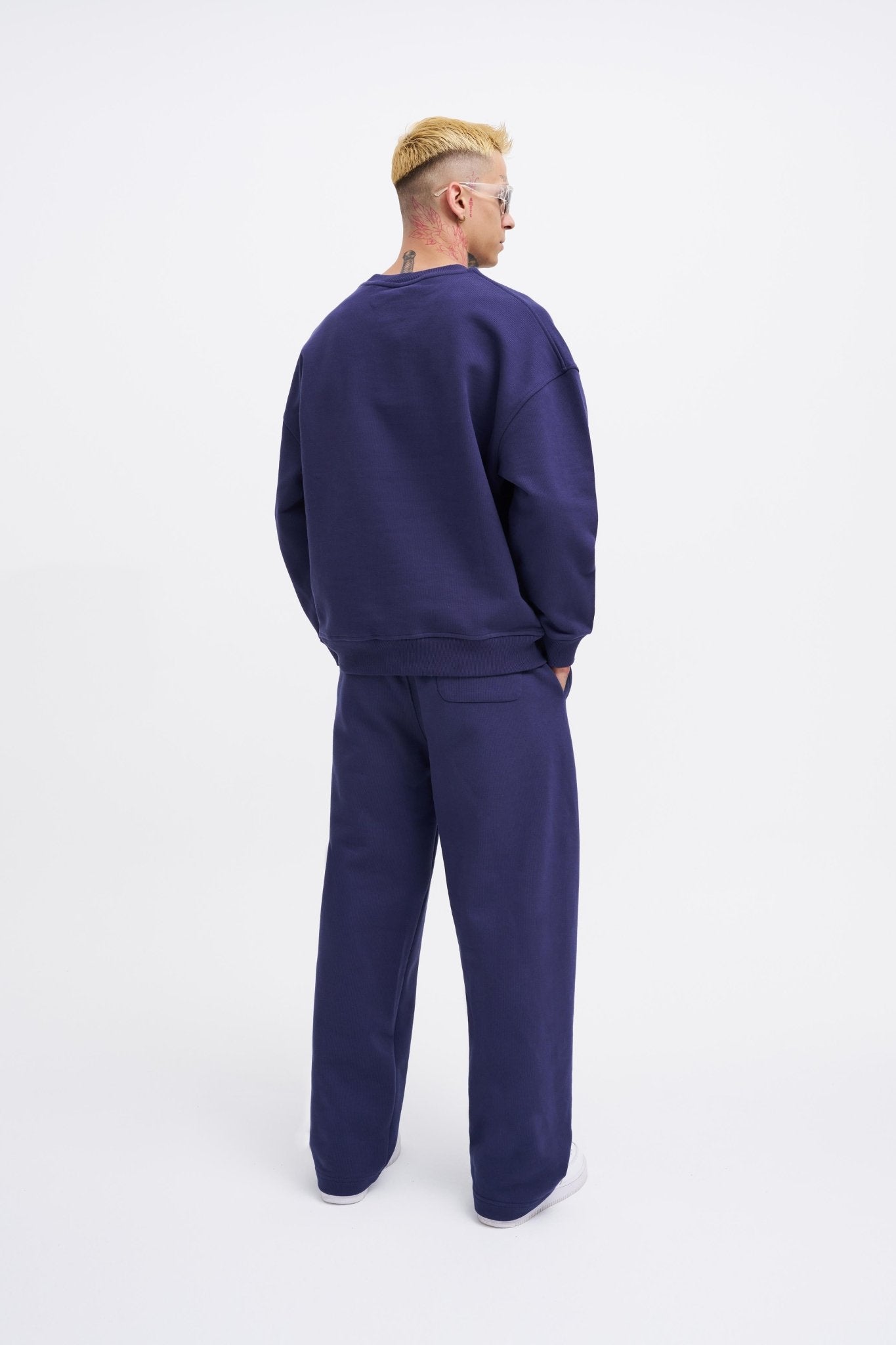Erkek Basic Diagonal Baggy Eşofman Altı Gece Mavisi