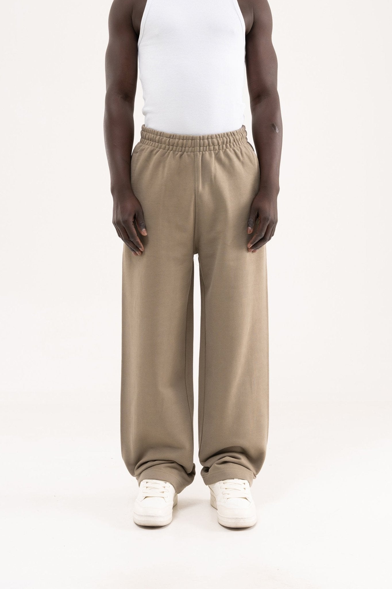 Erkek Basic Diagonal Baggy Eşofman Altı Haki