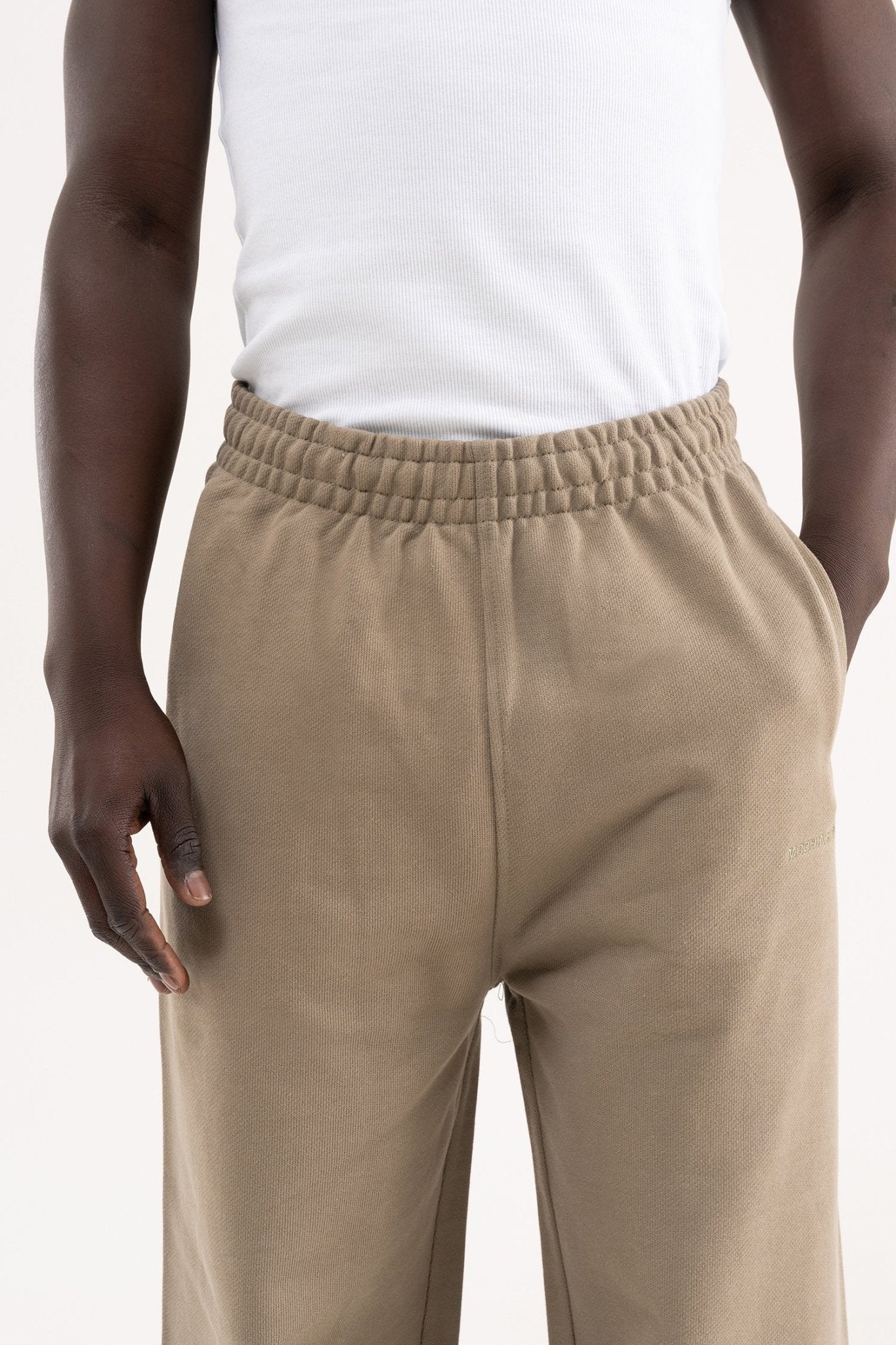 Erkek Basic Diagonal Baggy Eşofman Altı Haki