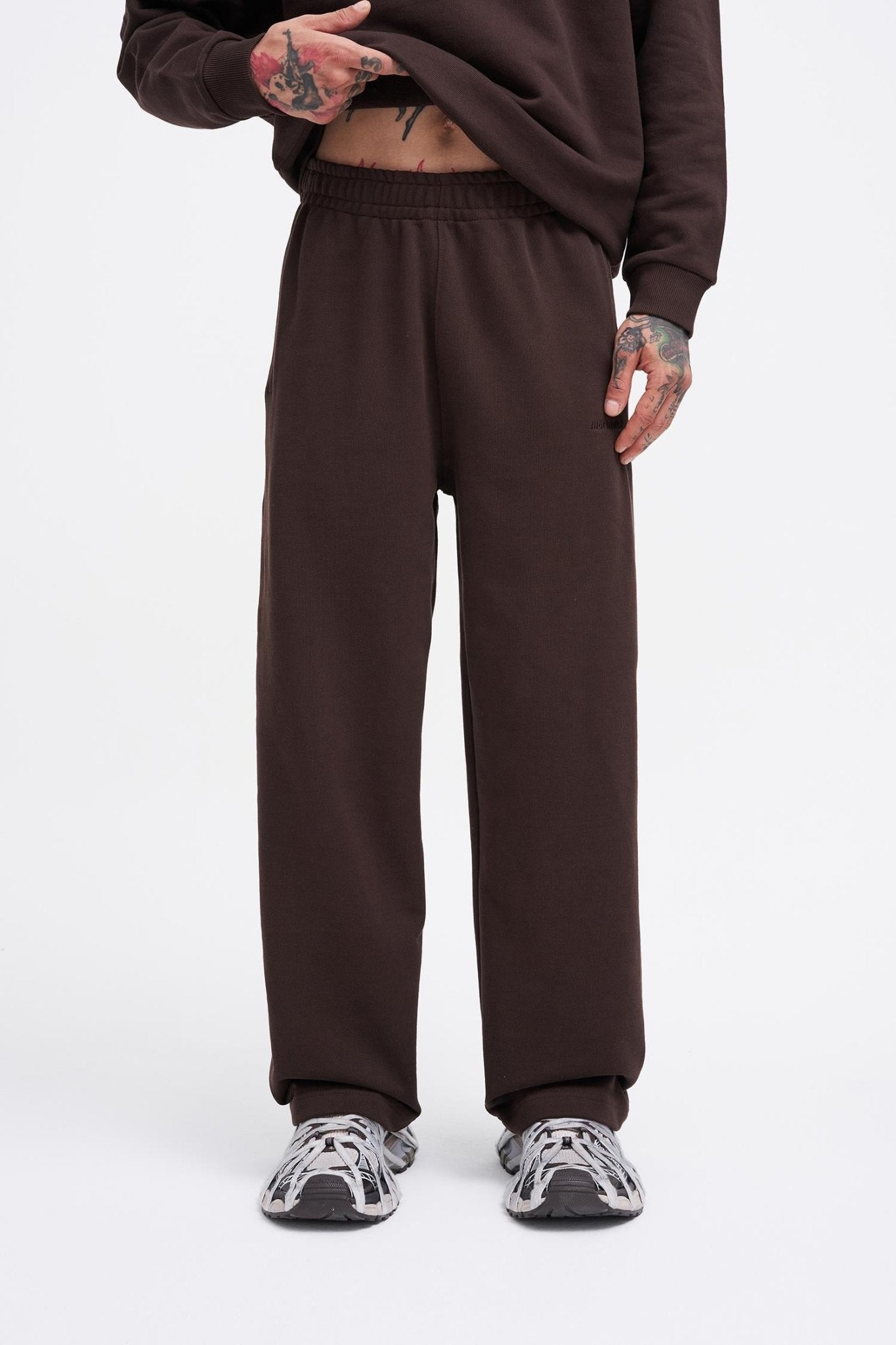 Erkek Basic Diagonal Baggy Eşofman Altı Koyu Kahverengi