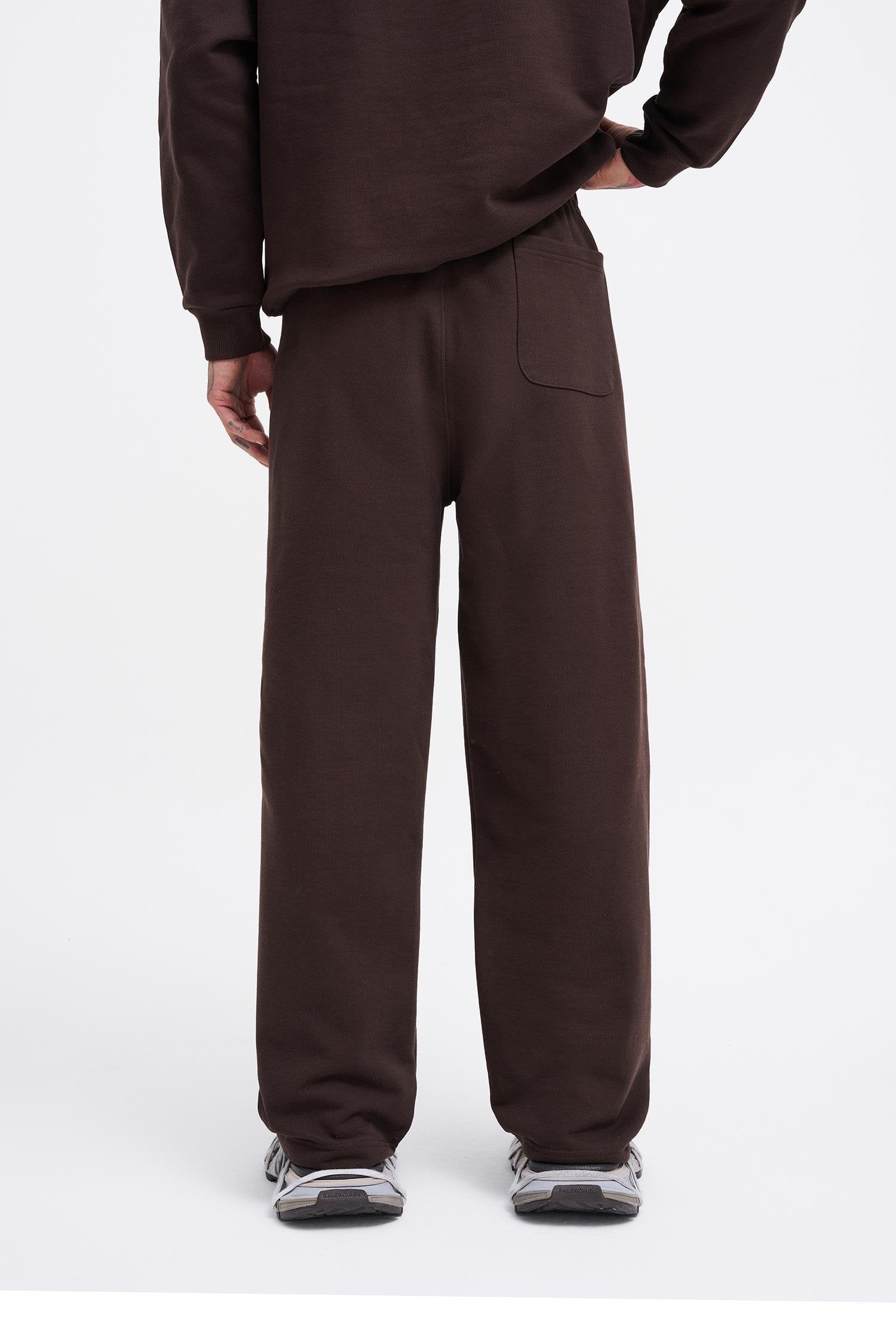 Erkek Basic Diagonal Baggy Eşofman Altı Koyu Kahverengi