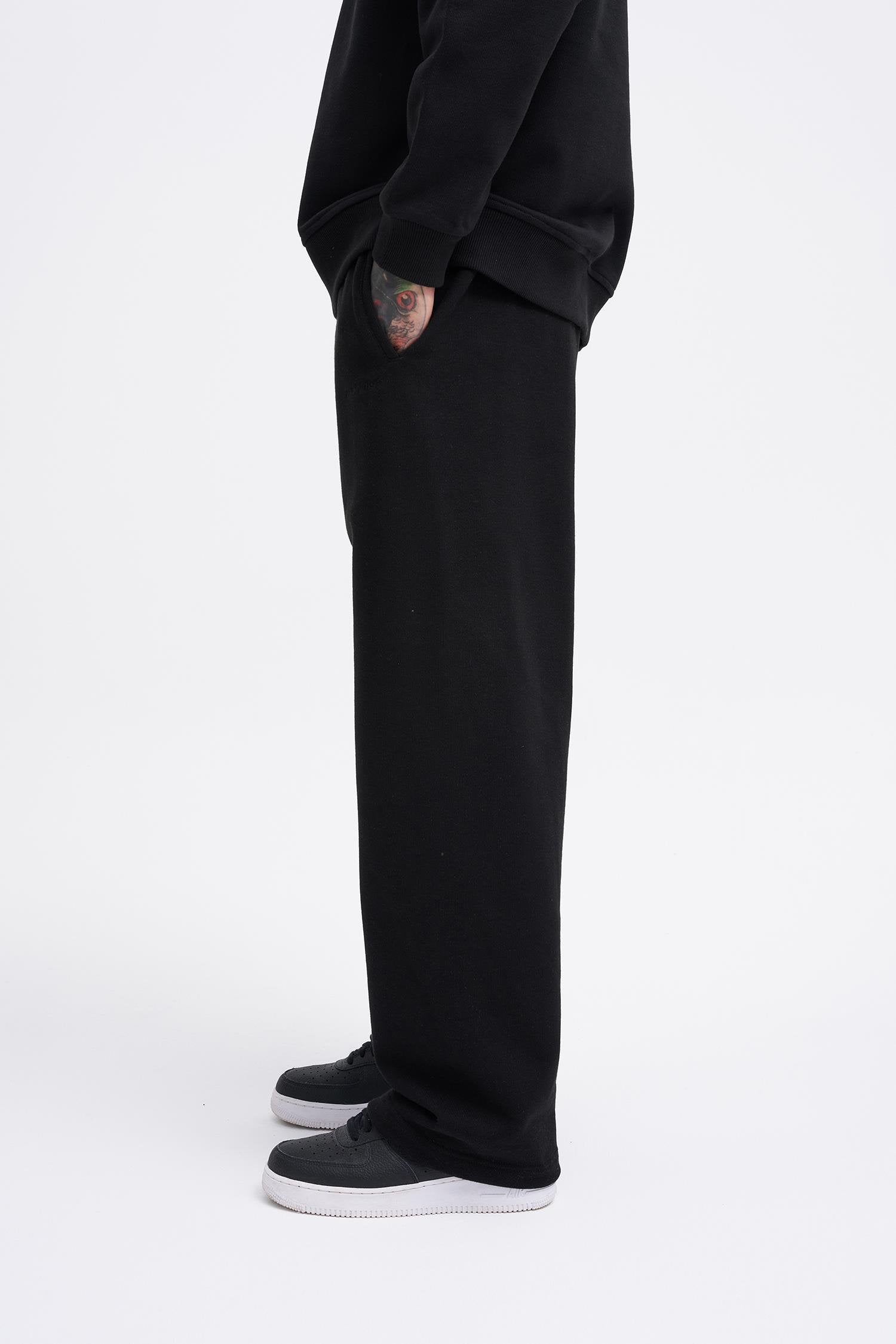 Erkek Basic Diagonal Baggy Eşofman Altı Siyah