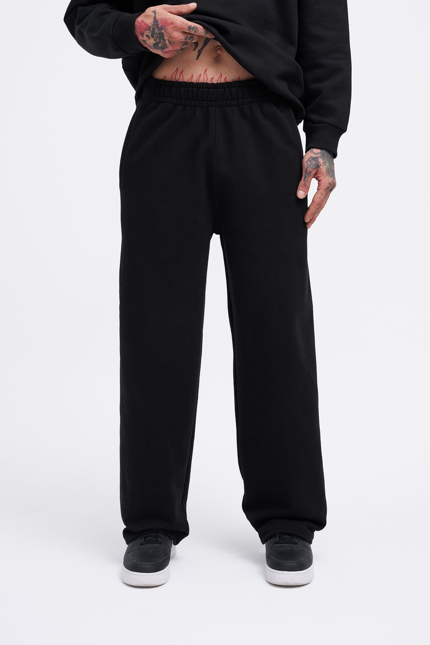 Erkek Basic Diagonal Baggy Eşofman Altı Siyah