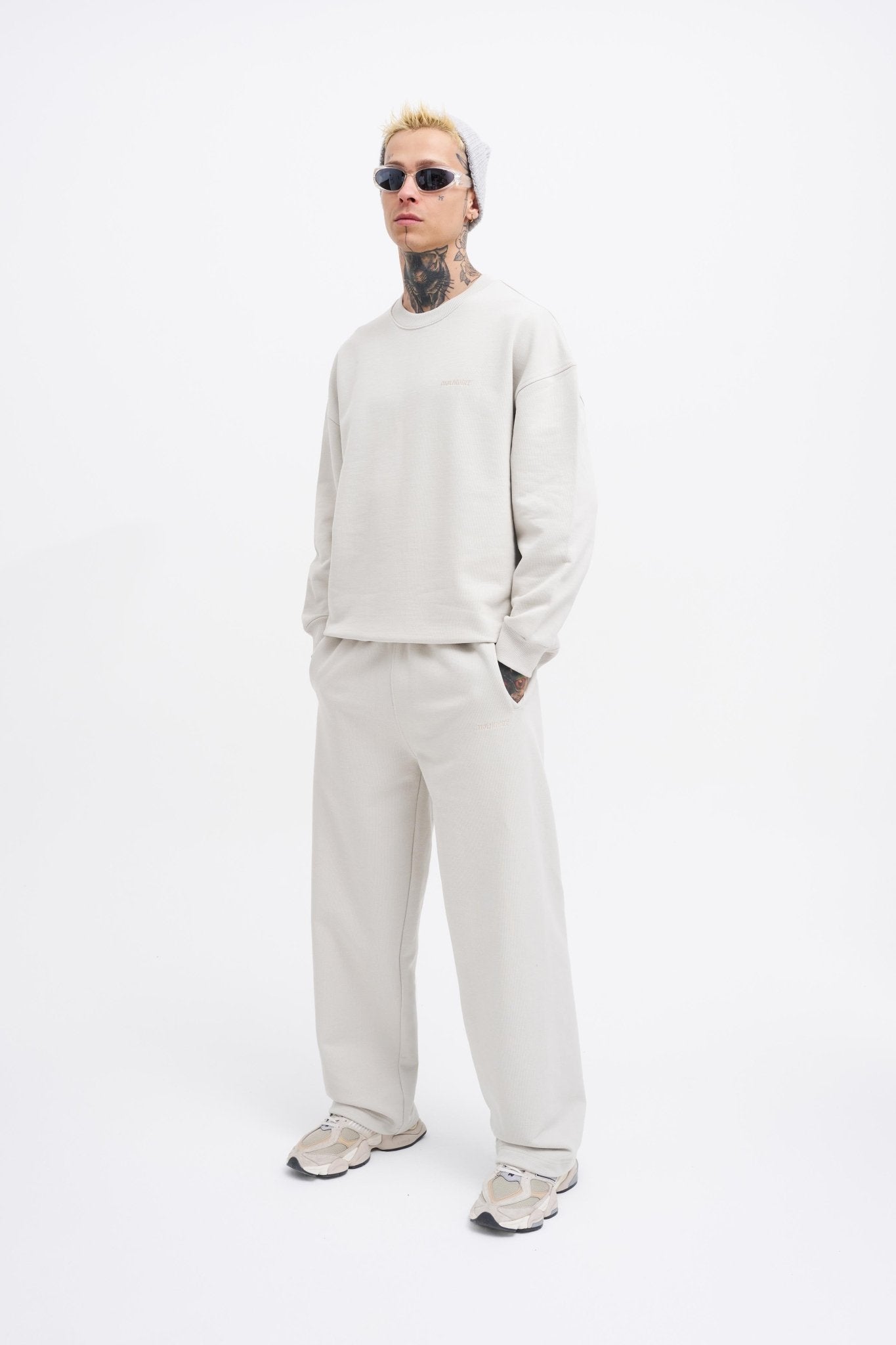 Erkek Basic Diagonal Baggy Eşofman Altı Uzay Grisi