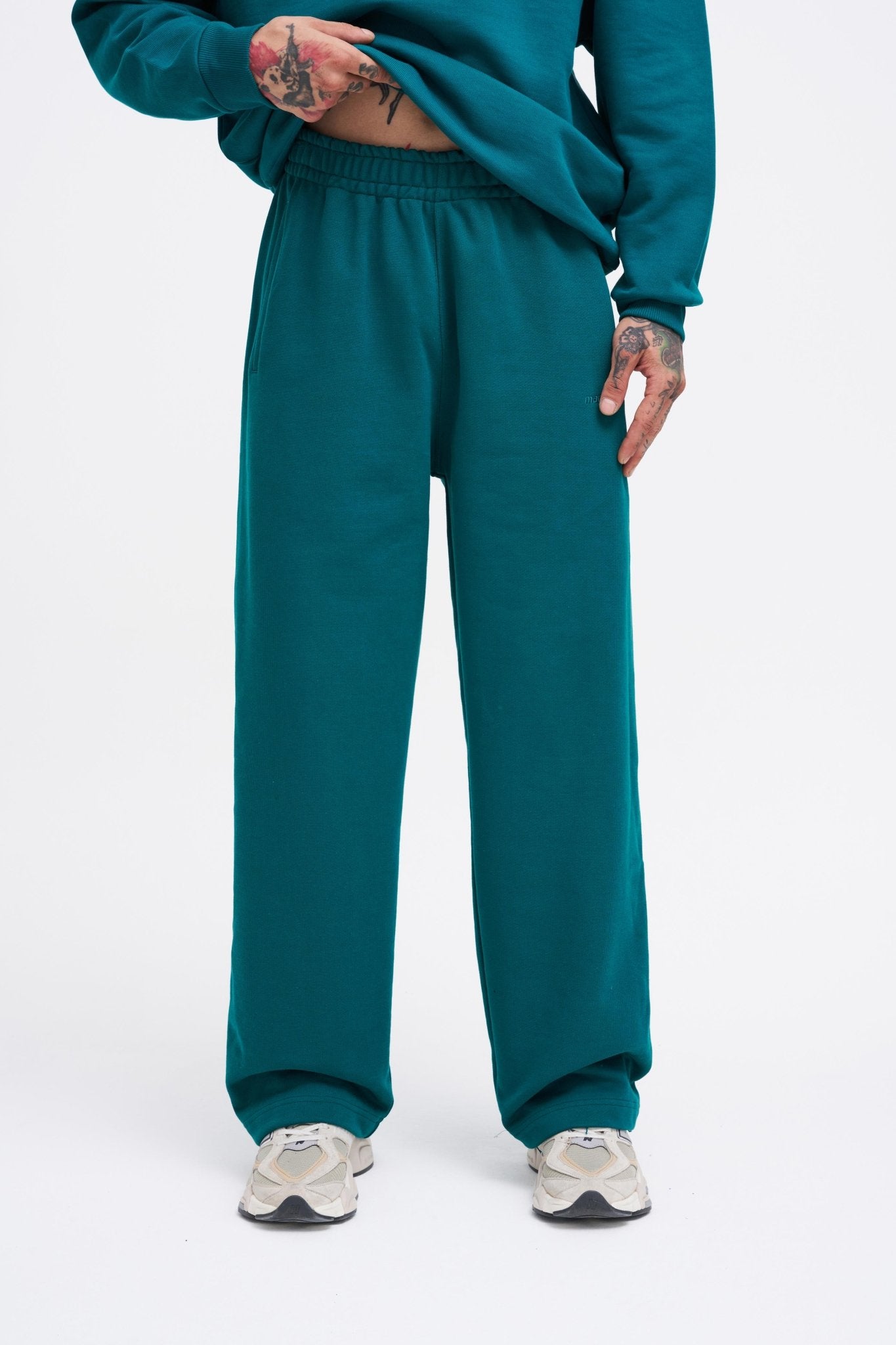 Erkek Basic Diagonal Baggy Eşofman Altı Yağ Yeşili