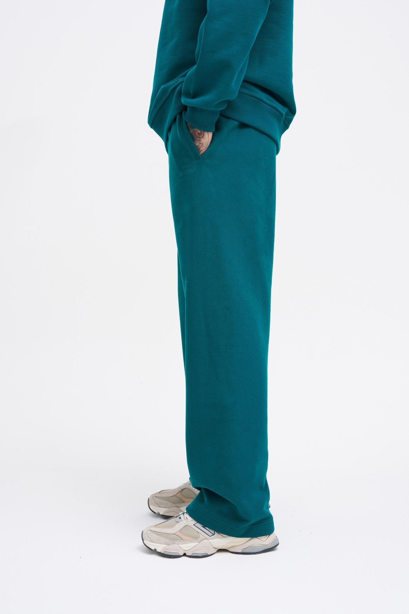 Erkek Basic Diagonal Baggy Eşofman Altı Yağ Yeşili