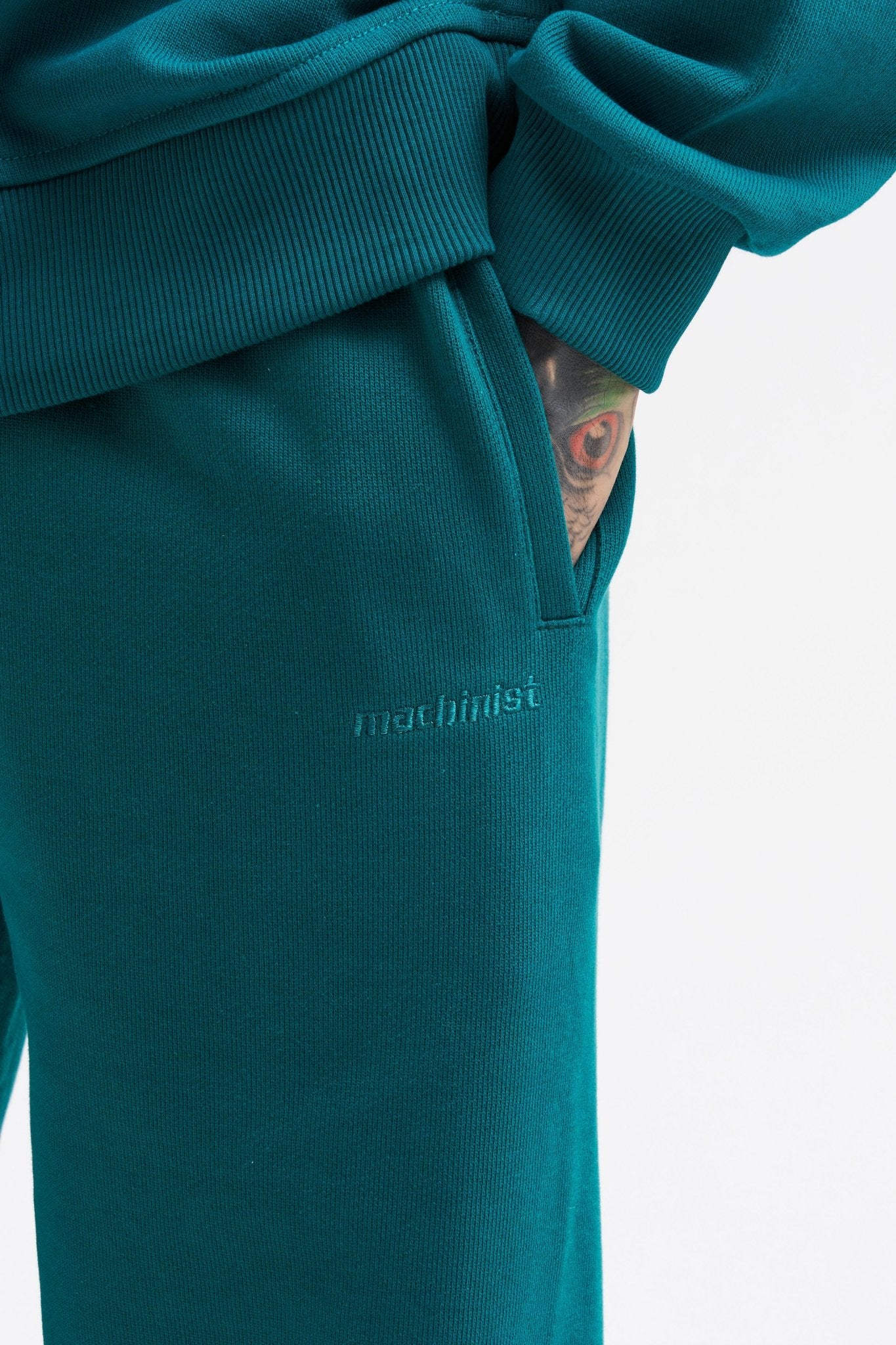 Erkek Basic Diagonal Baggy Eşofman Altı Yağ Yeşili