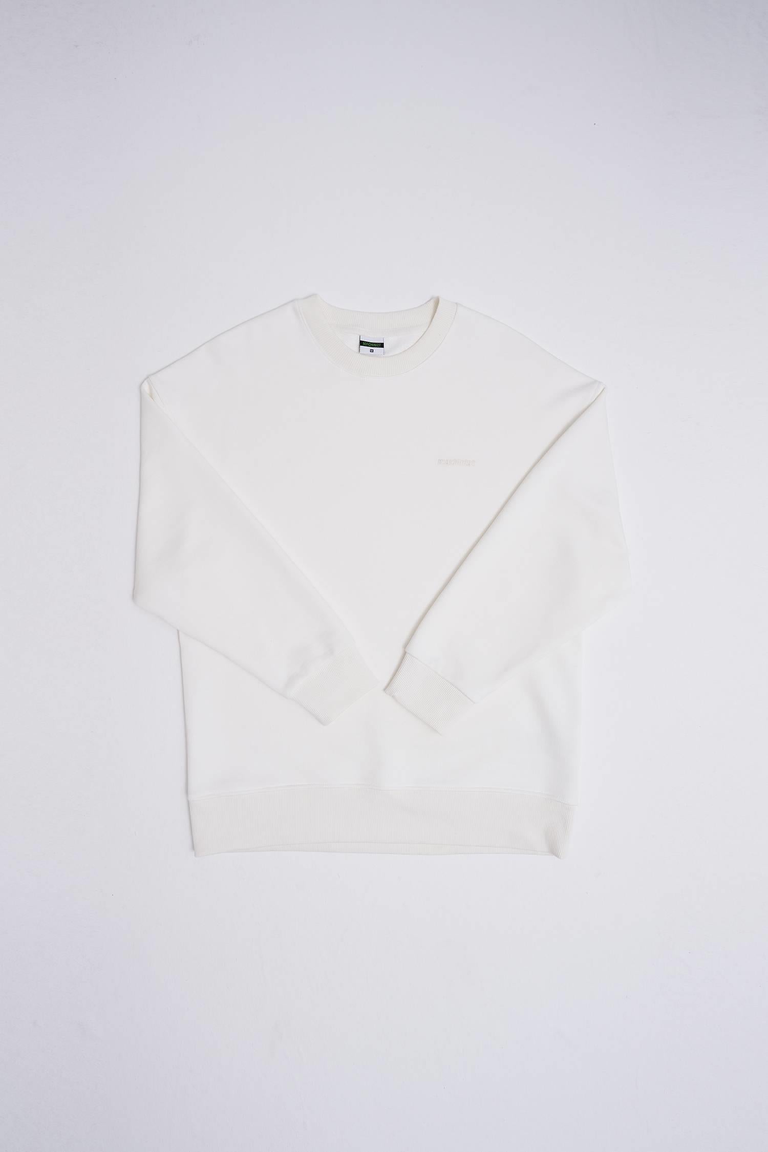 Erkek Basic Diagonal Swearshirt Ekru