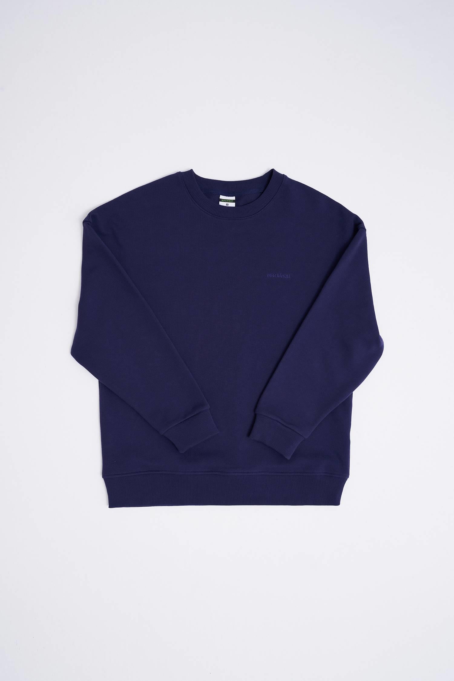 Erkek Basic Diagonal Swearshirt Gece Mavisi