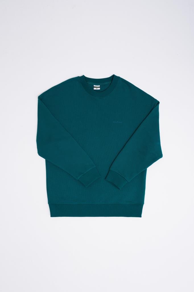 Erkek Basic Diagonal Swearshirt Yağ Yeşili