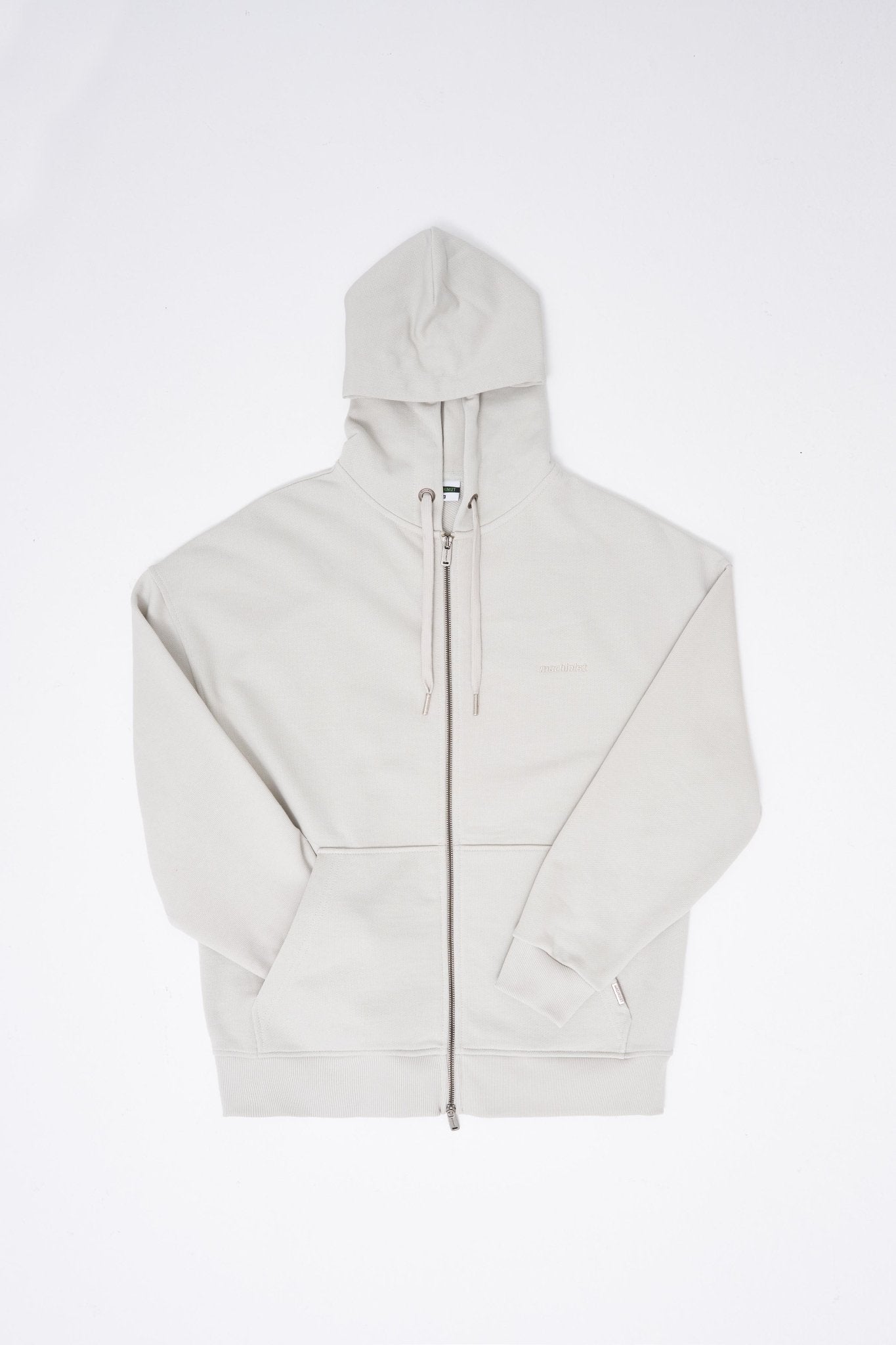 Erkek Basic Diagonal Fermuarlı Kapüşonlu Sweatshirt Uzay Grisi