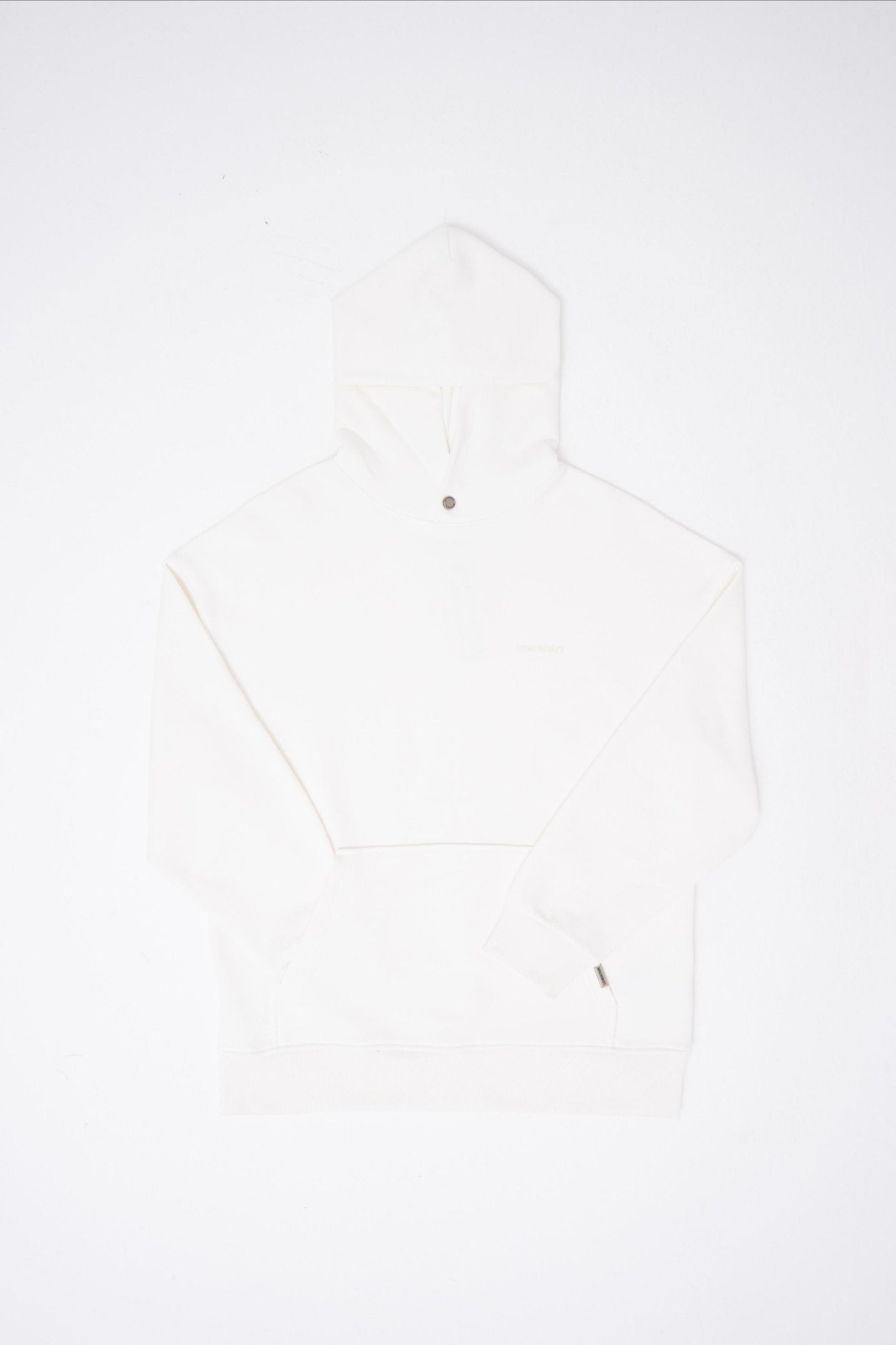 Erkek Basic Diagonel Kapüşonlu Sweatshirt Ekru