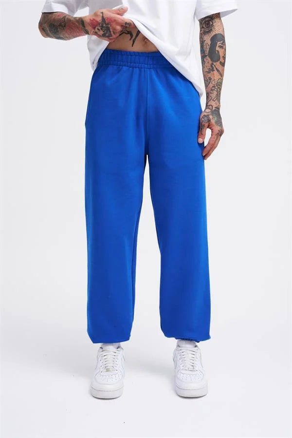 Erkek Basic Diagonel Jogger Eşofman Altı Açık Mavi