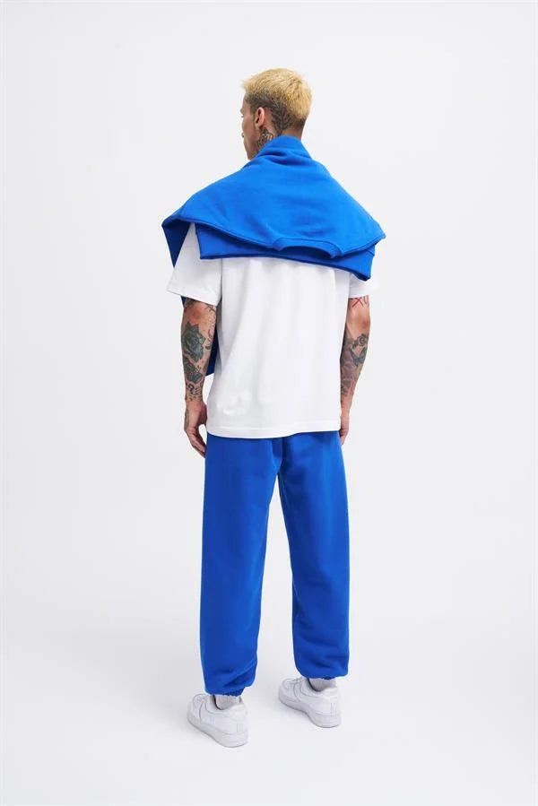 Erkek Basic Diagonel Jogger Eşofman Altı Açık Mavi