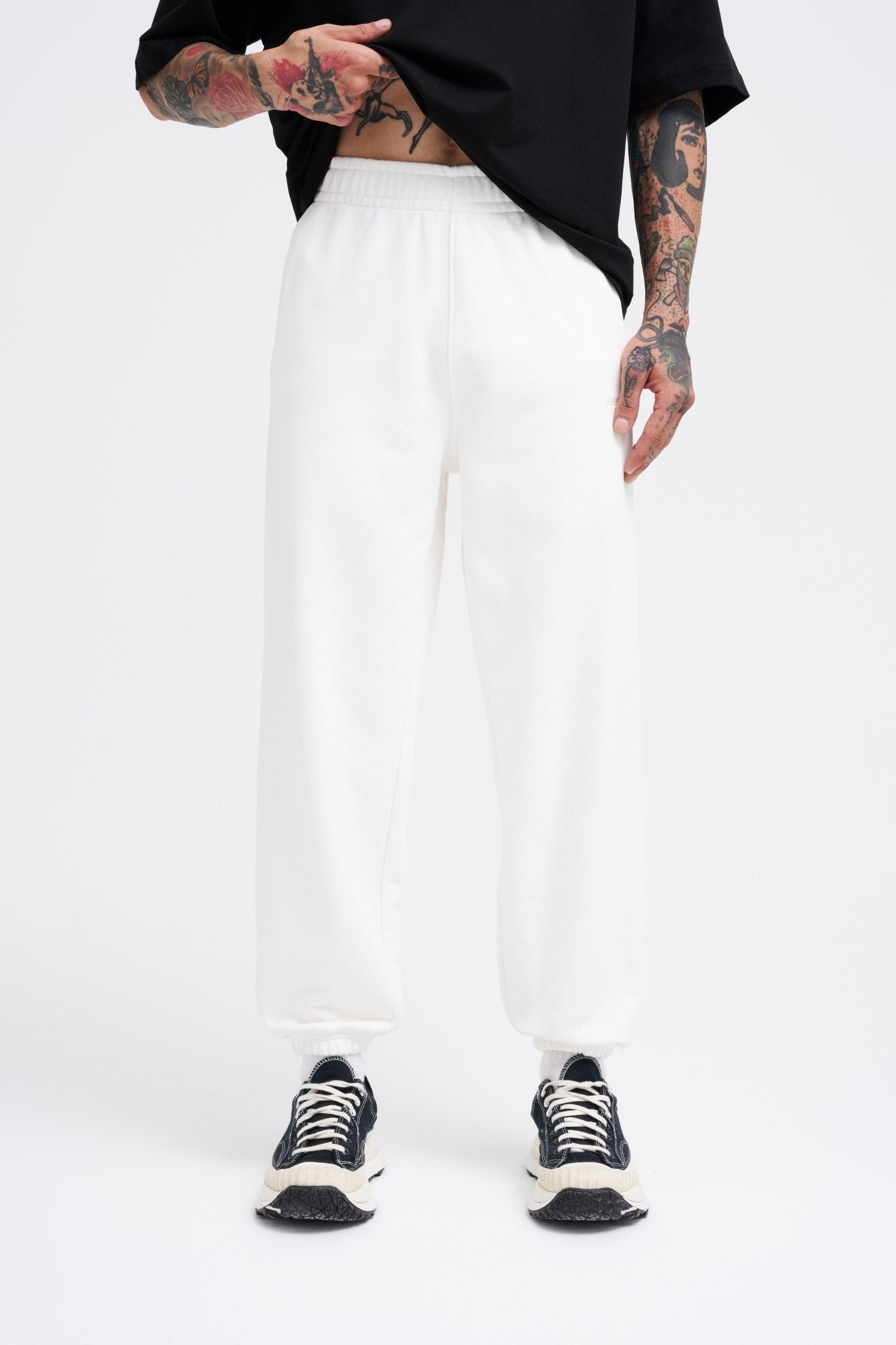 Erkek Basic Diagonel Jogger Eşofman Altı Ekru