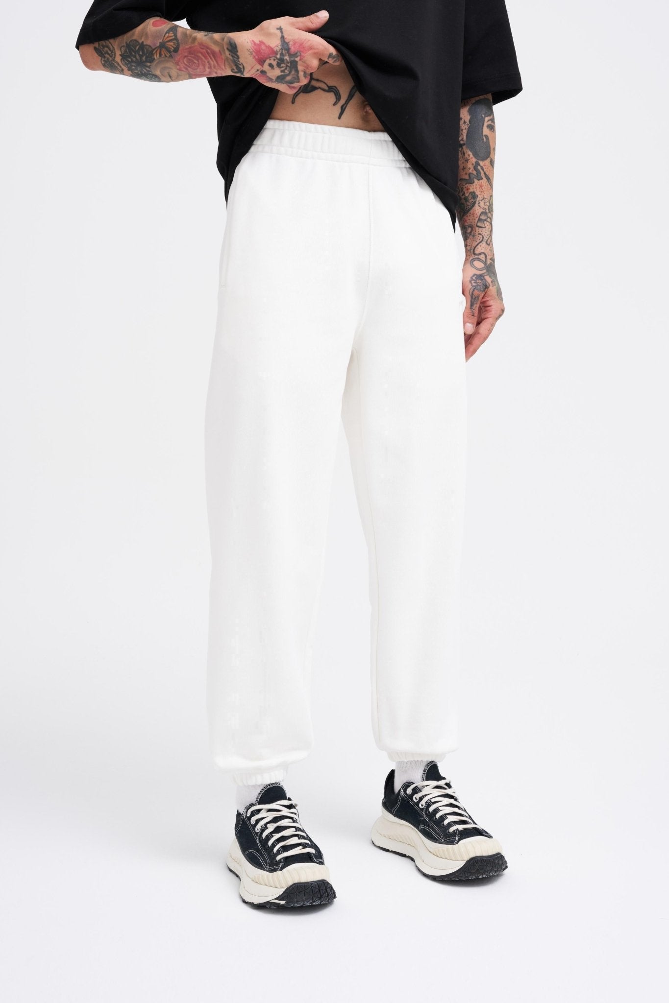 Erkek Basic Diagonel Jogger Eşofman Altı Ekru