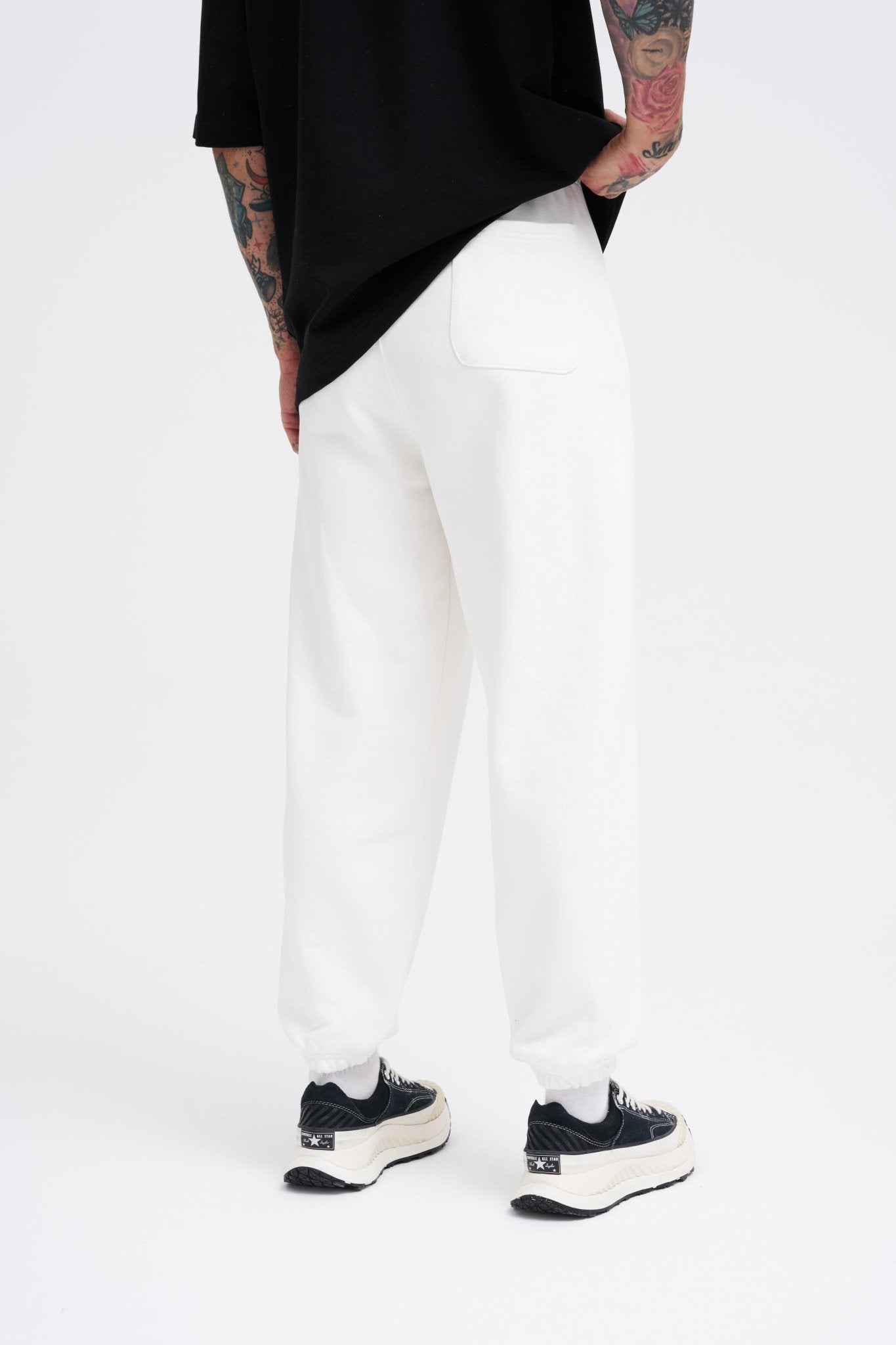Erkek Basic Diagonel Jogger Eşofman Altı Ekru