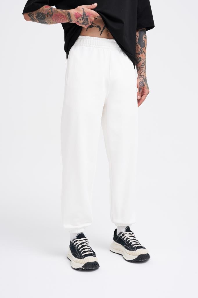 Erkek Basic Diagonel Jogger Eşofman Altı Ekru