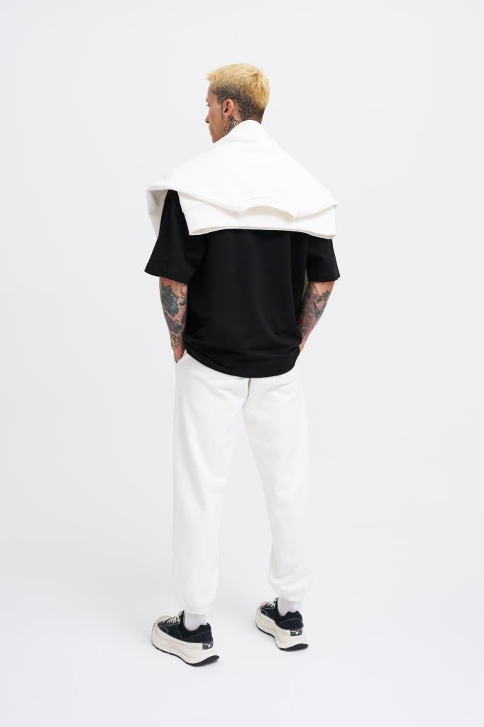 Erkek Basic Diagonel Jogger Eşofman Altı Ekru