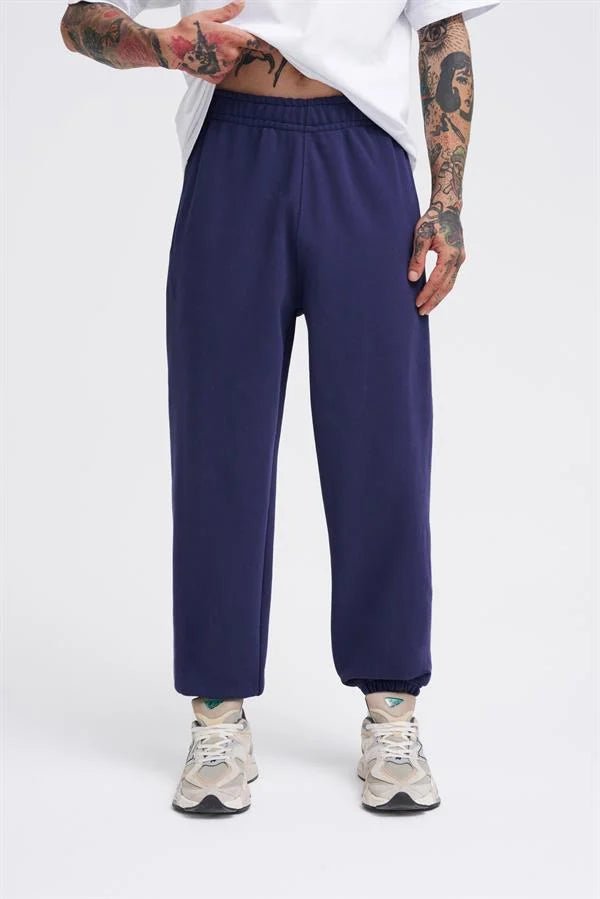 Erkek Basic Diagonel Jogger Eşofman Altı Gece Mavisi